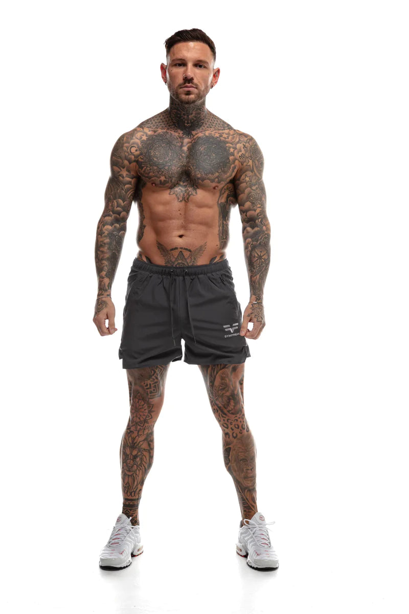Short GYMFREAK Fusion Homme - Charbon- 3.5 pouces/8.89cms