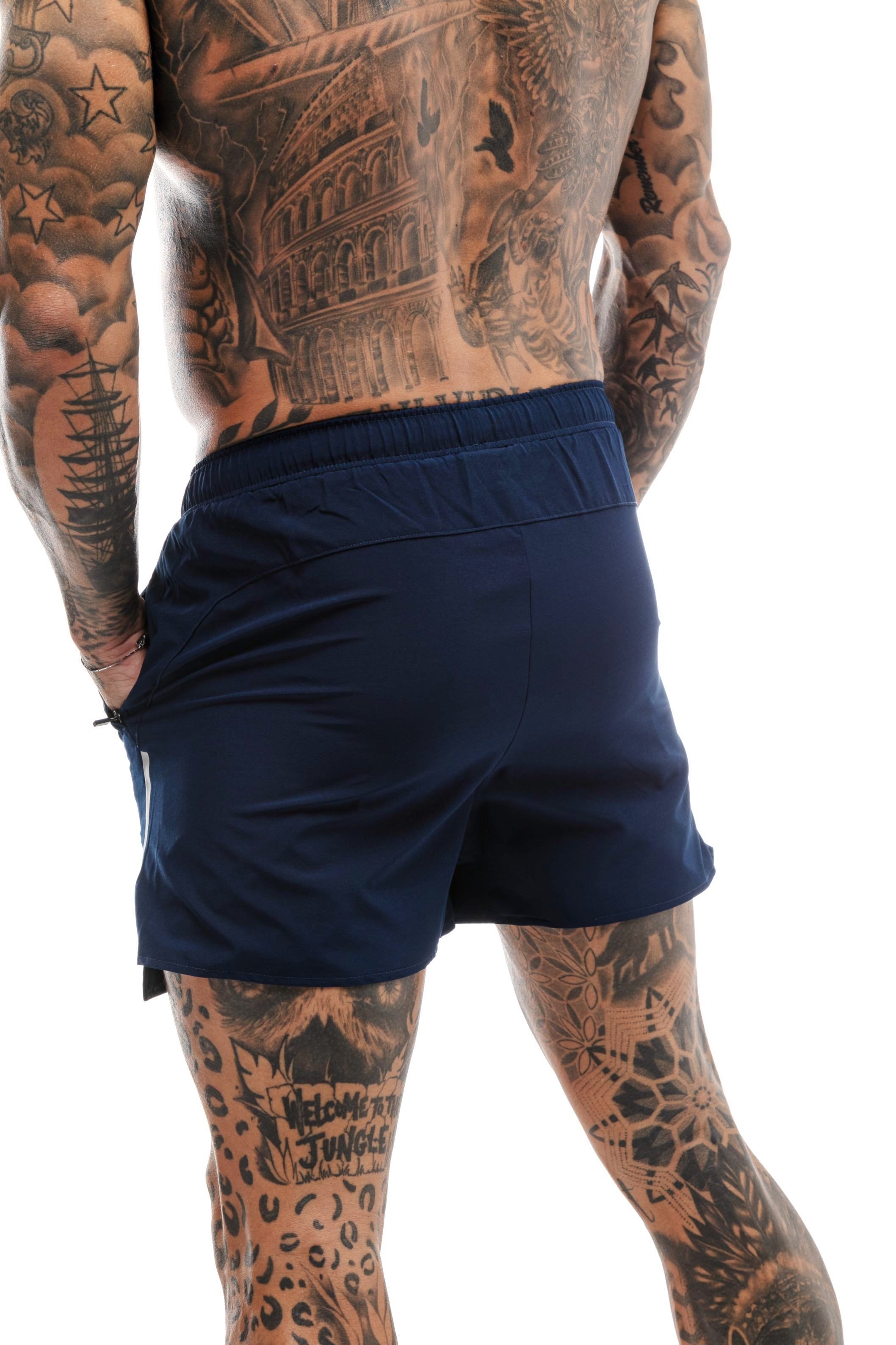 Short GYMFREAK Fusion Homme - Bleu Marine - 3.5 pouces/8.9cms