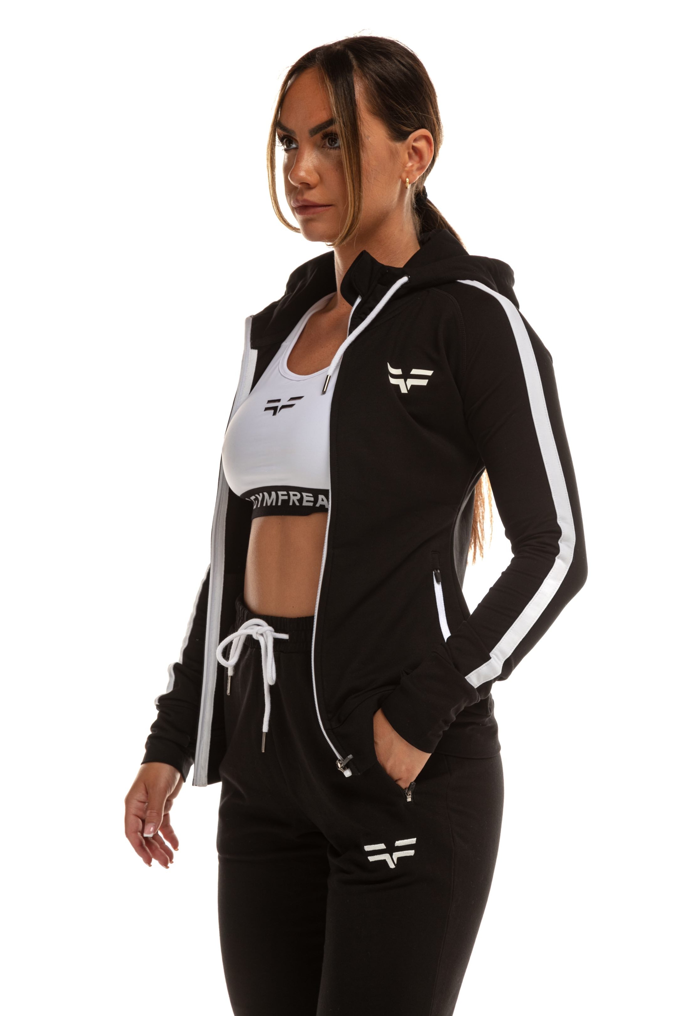 Sweat à capuche GYMFREAK Emblem Femme - Noir