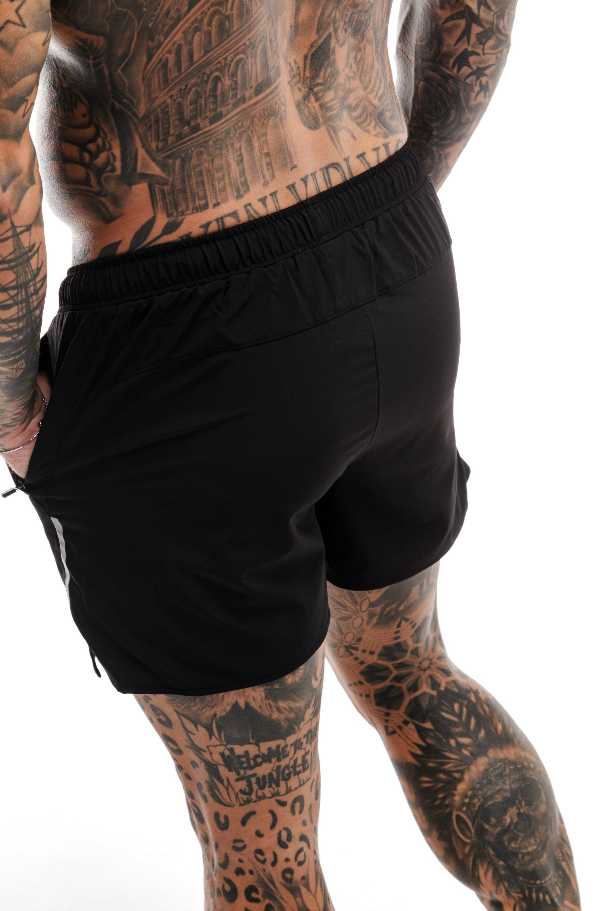 Short GYMFREAK Fusion Homme - Noir - 3.5 pouces/8.89cms