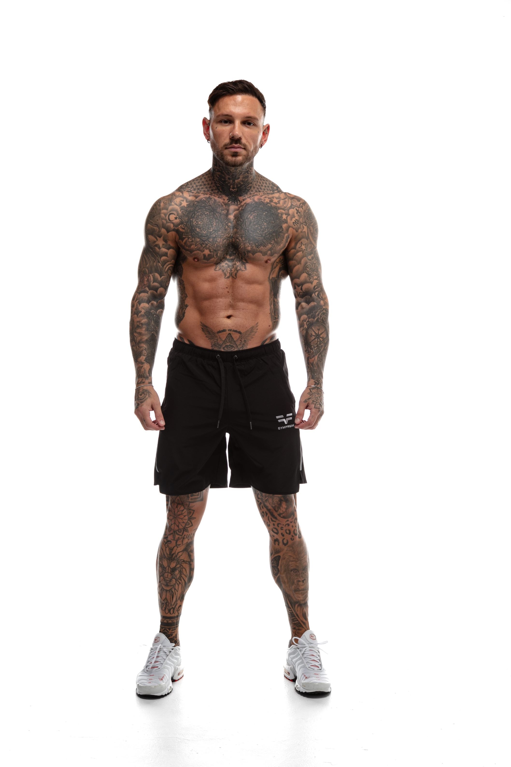 Short GYMFREAK Fusion Homme - Noir - 7 pouces/17.8cms