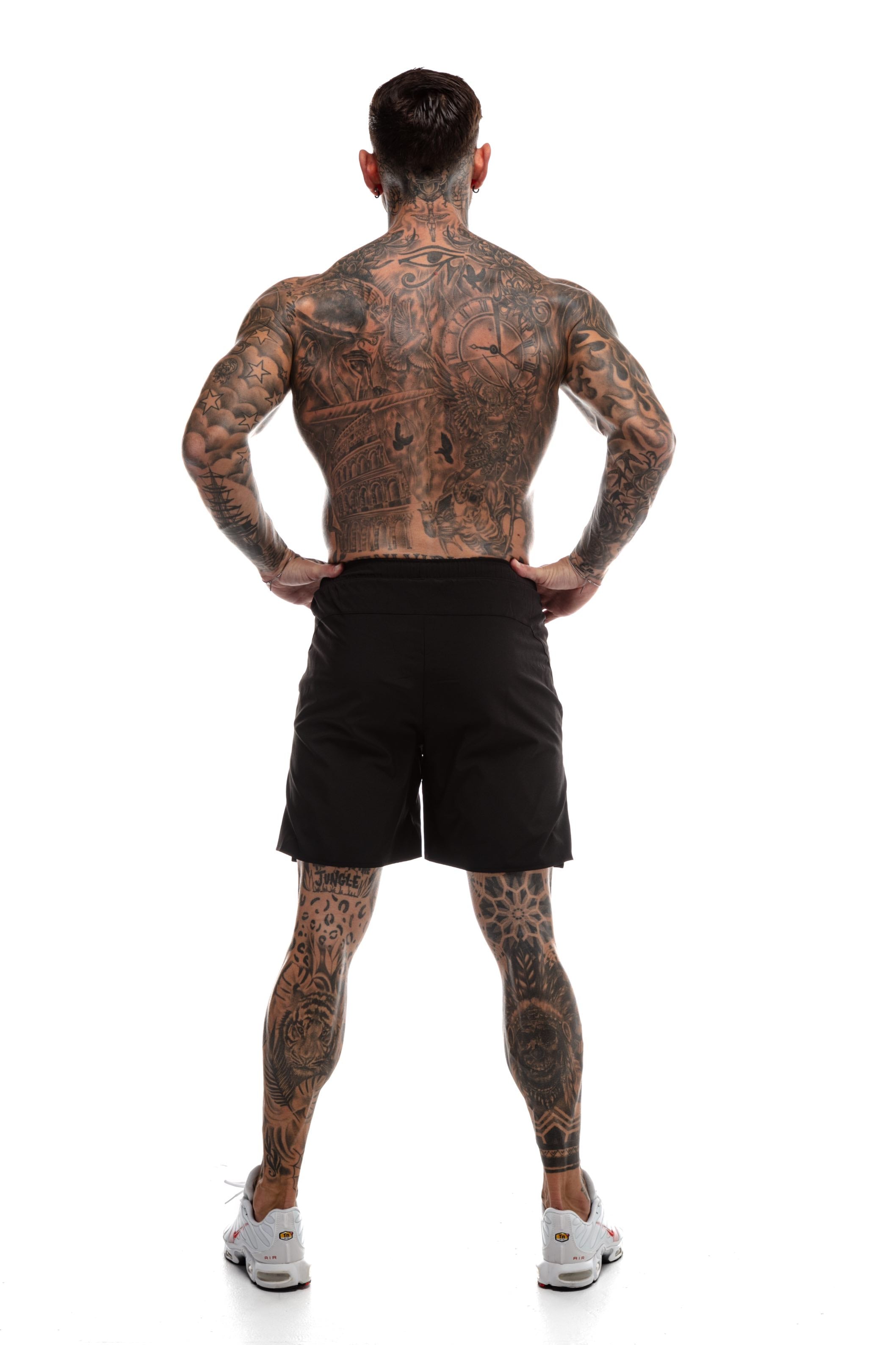 Short GYMFREAK Fusion Homme - Noir - 7 pouces/17.8cms