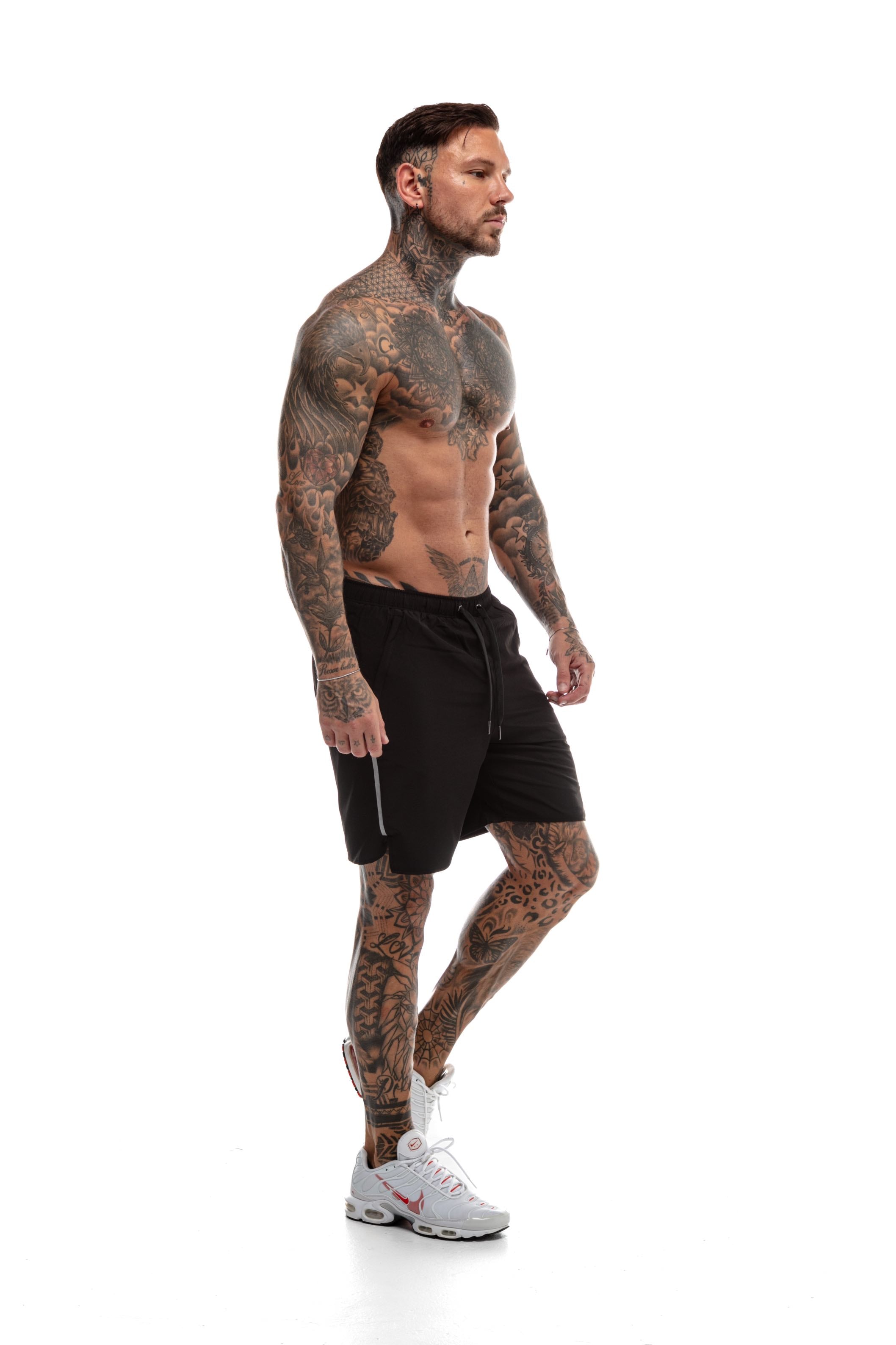 Short GYMFREAK Fusion Homme - Noir - 7 pouces/17.8cms