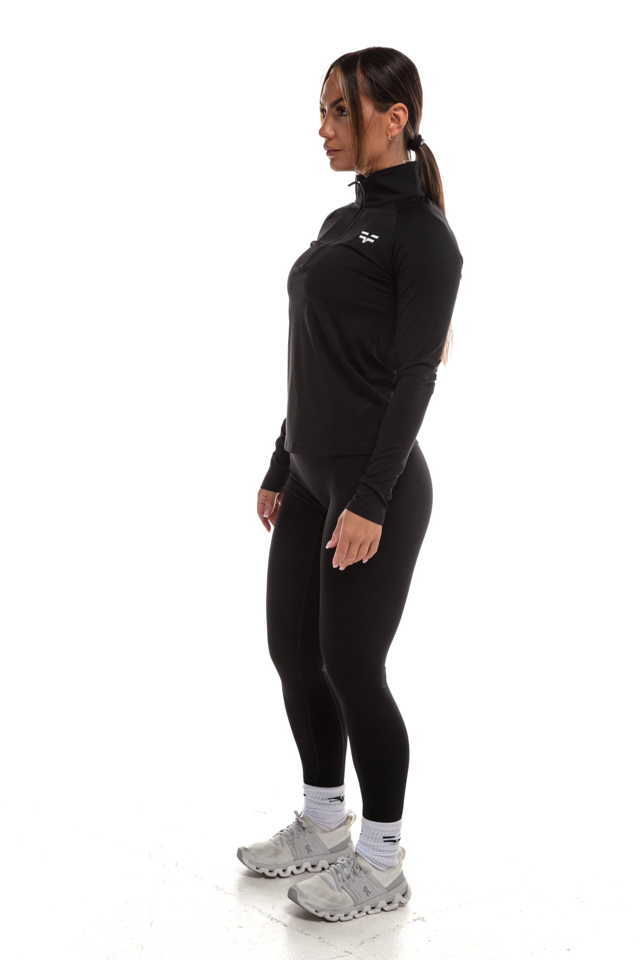 3/4 Zip Top GYMFREAK Vision Femme - Noir