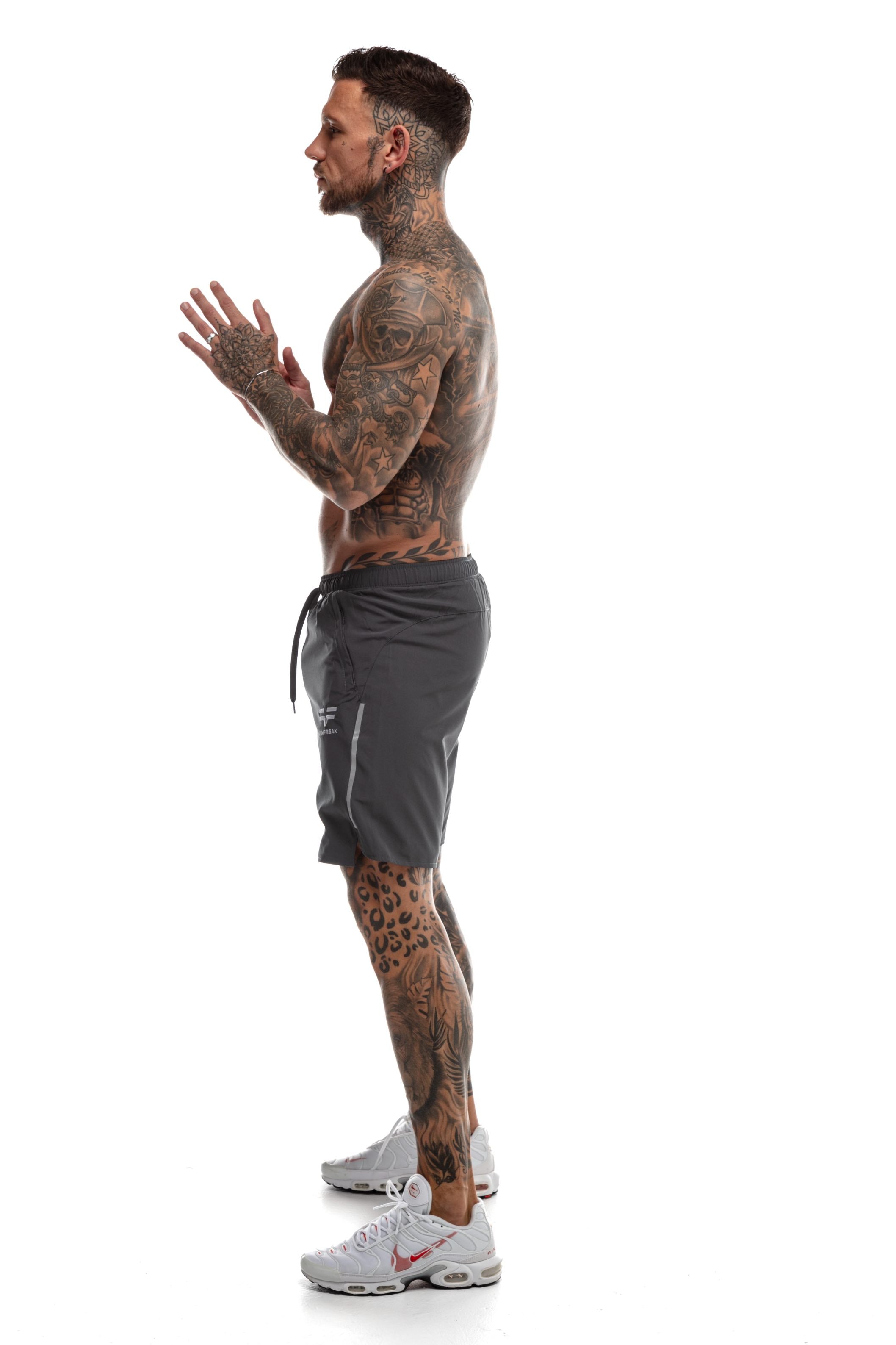 Short GYMFREAK Fusion Homme - Charbon - 7 pouces/17.8cms