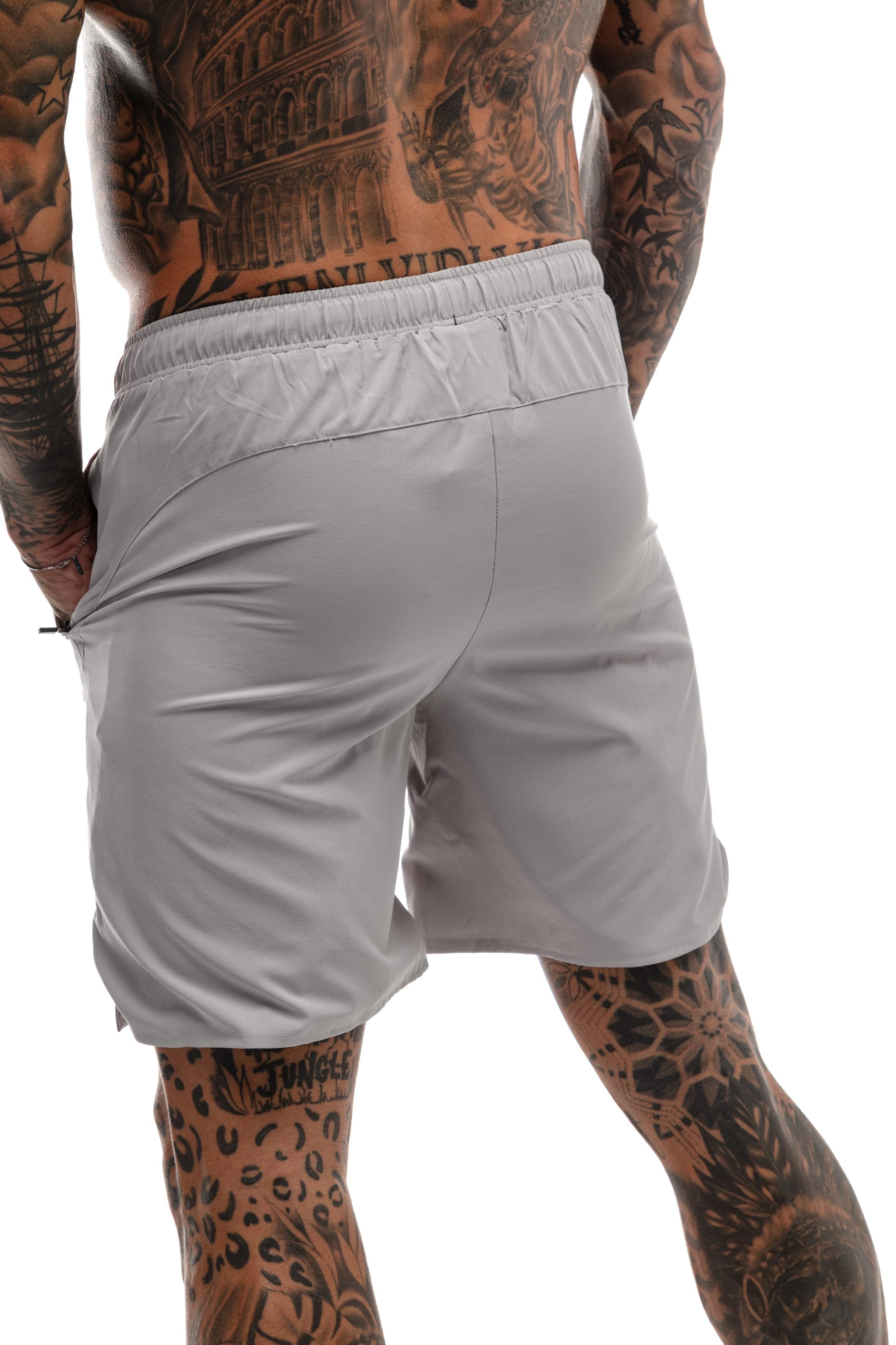 Short GYMFREAK Fusion Homme - Gris clair - 7 pouces/17.8cms