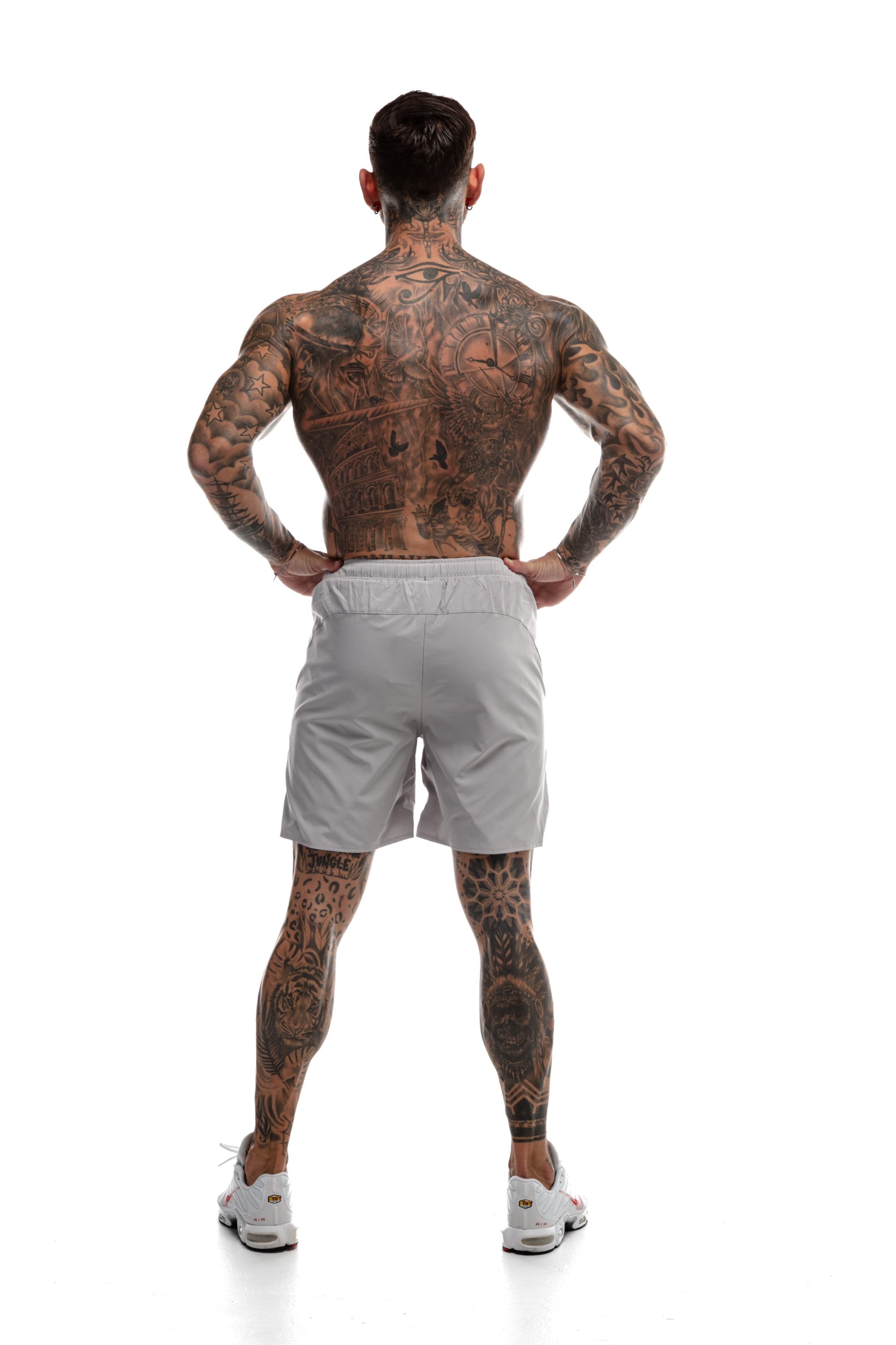 Short GYMFREAK Fusion Homme - Gris clair - 7 pouces/17.8cms