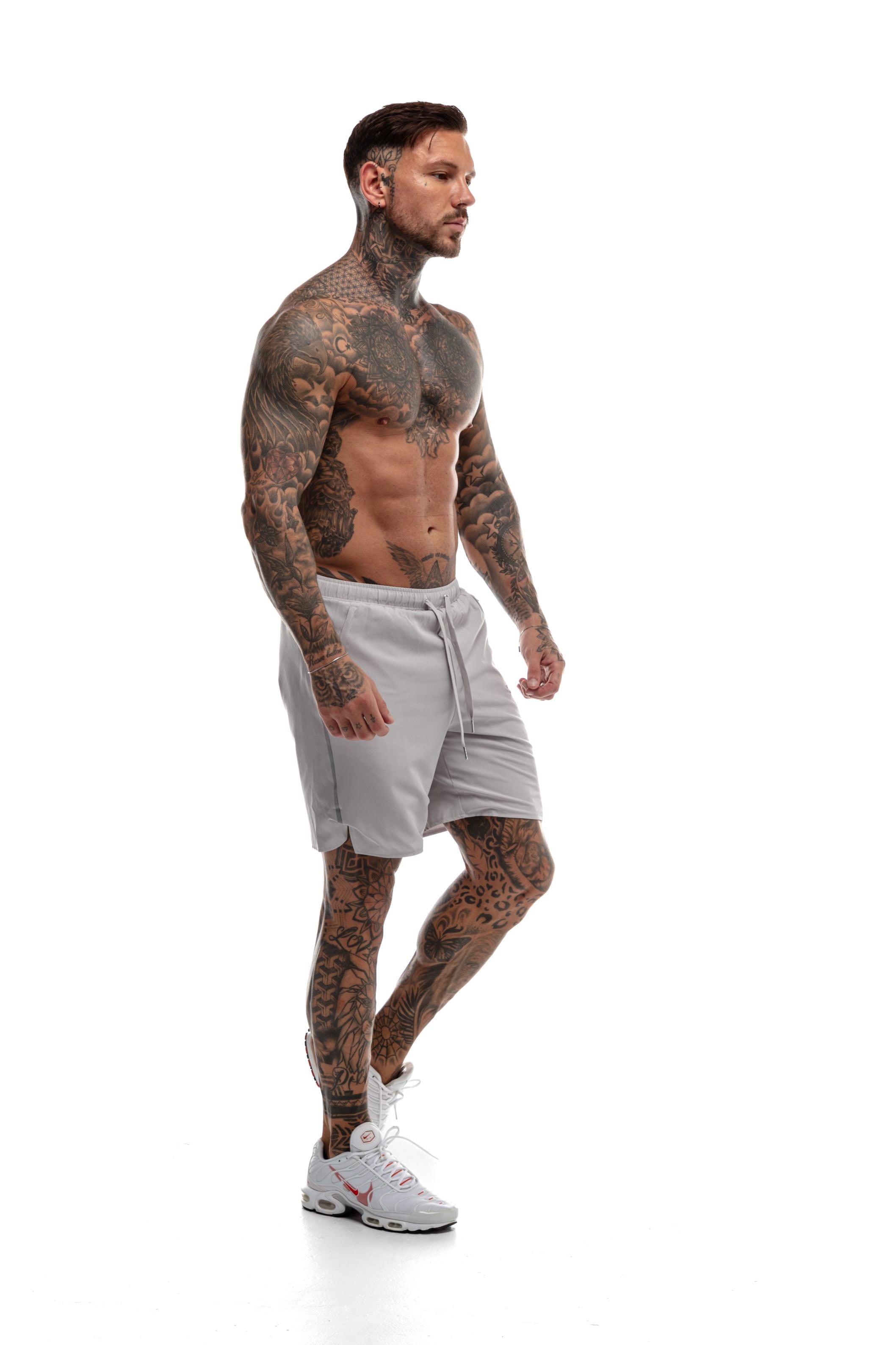 Short GYMFREAK Fusion Homme - Gris clair - 7 pouces/17.8cms