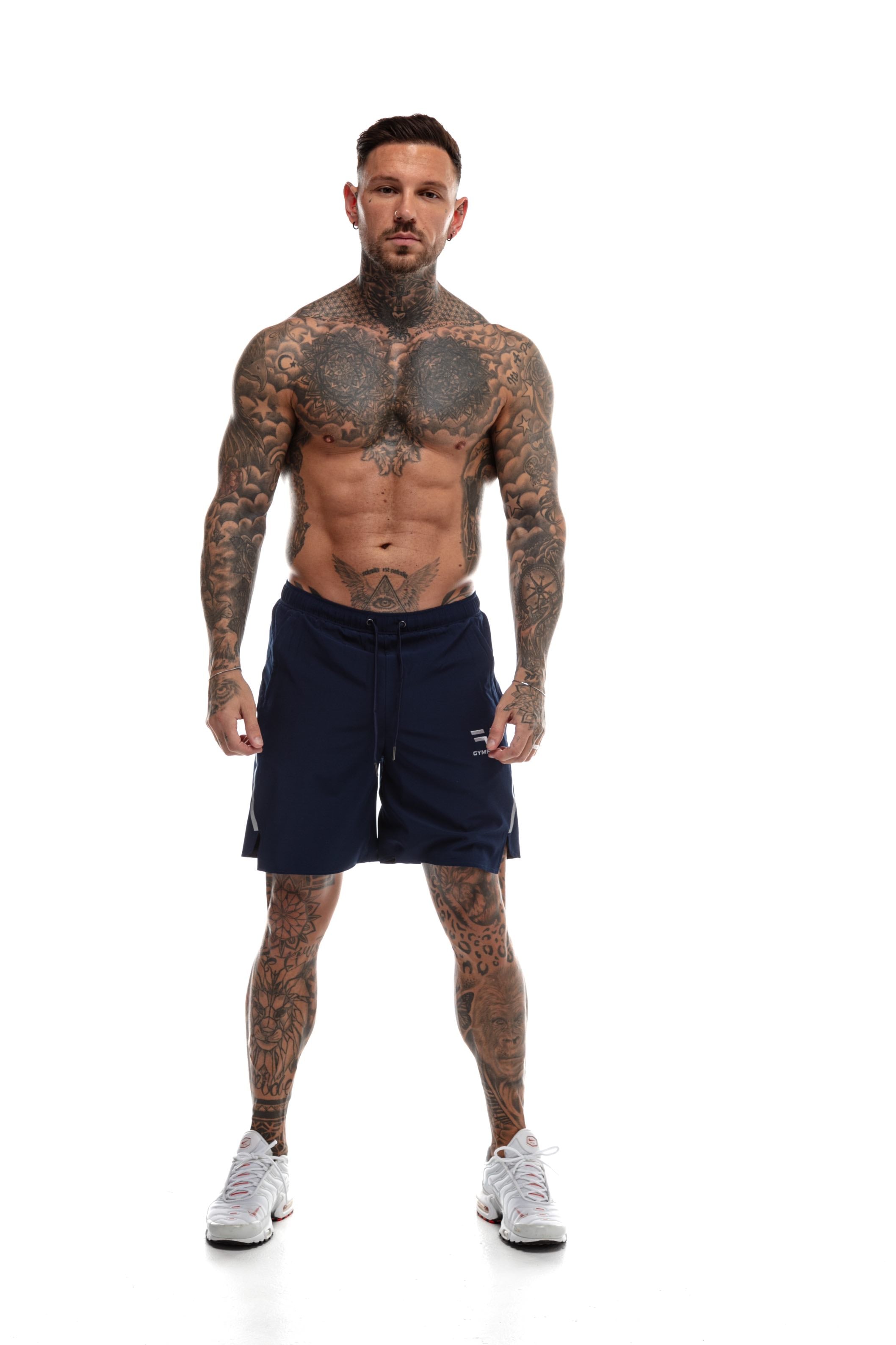 Short GYMFREAK Fusion Homme - Bleu Marine - 7 pouces/17.8cms