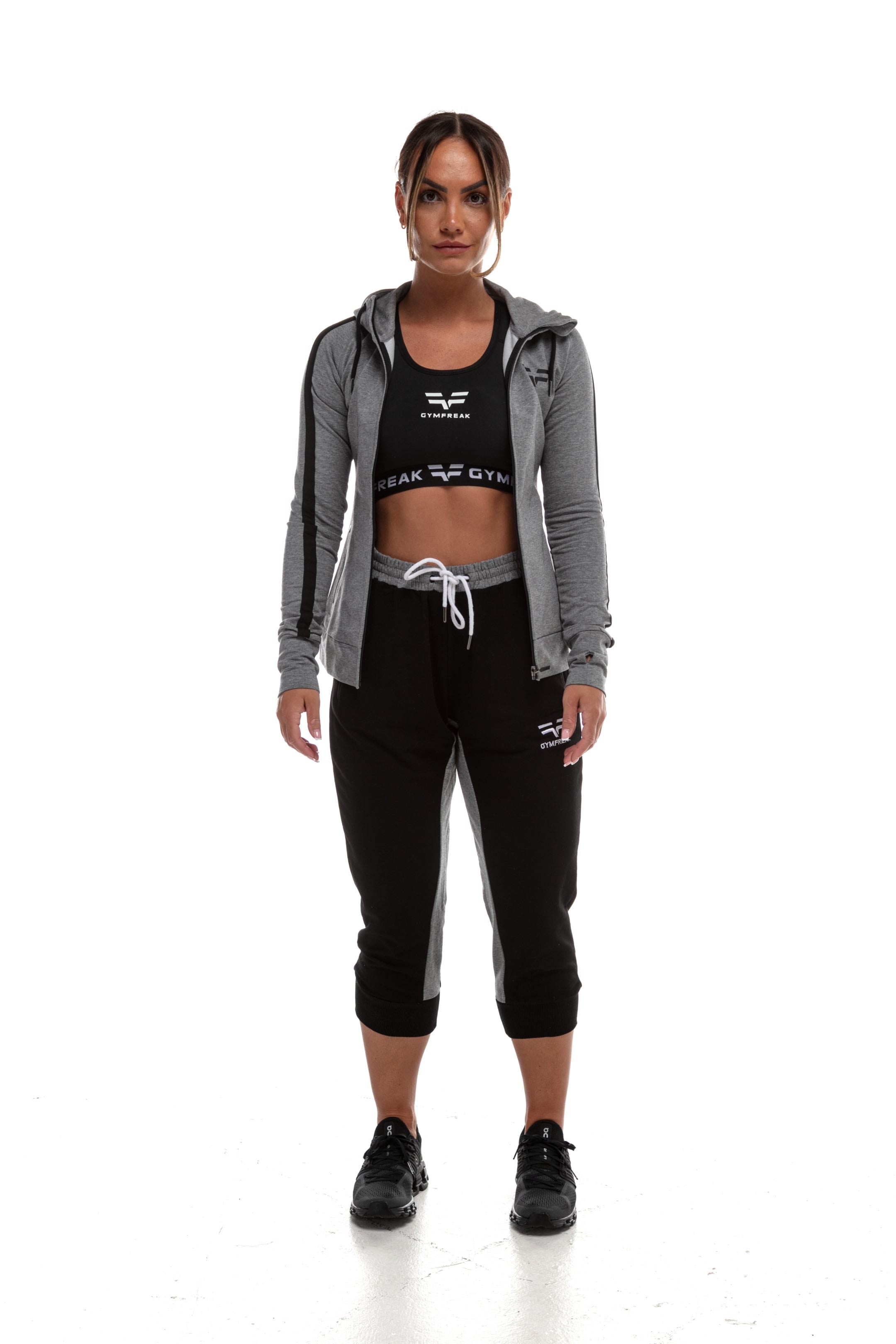 Sweat à capuche GYMFREAK Emblem Femme - Gris