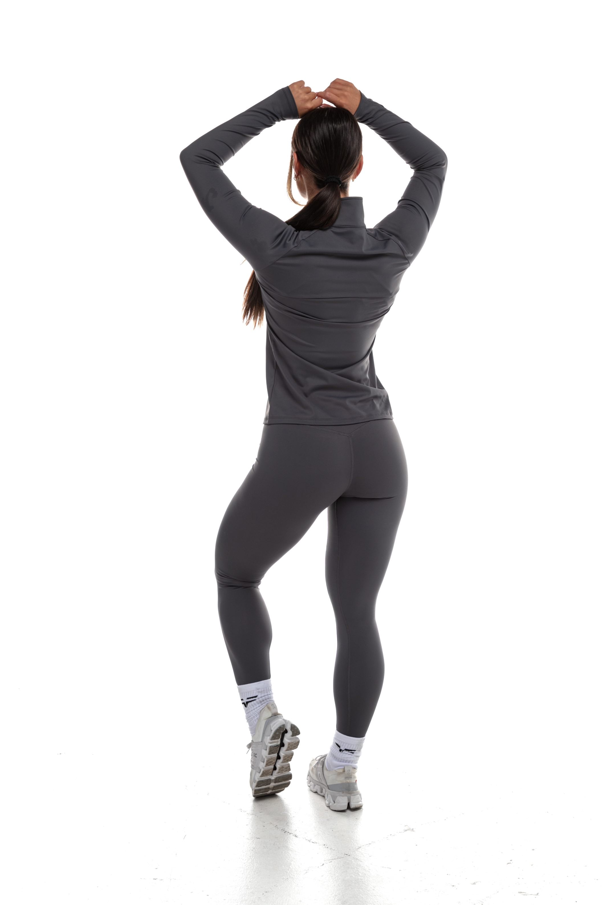 3/4 Zip Top GYMFREAK Vision Femme - Gris