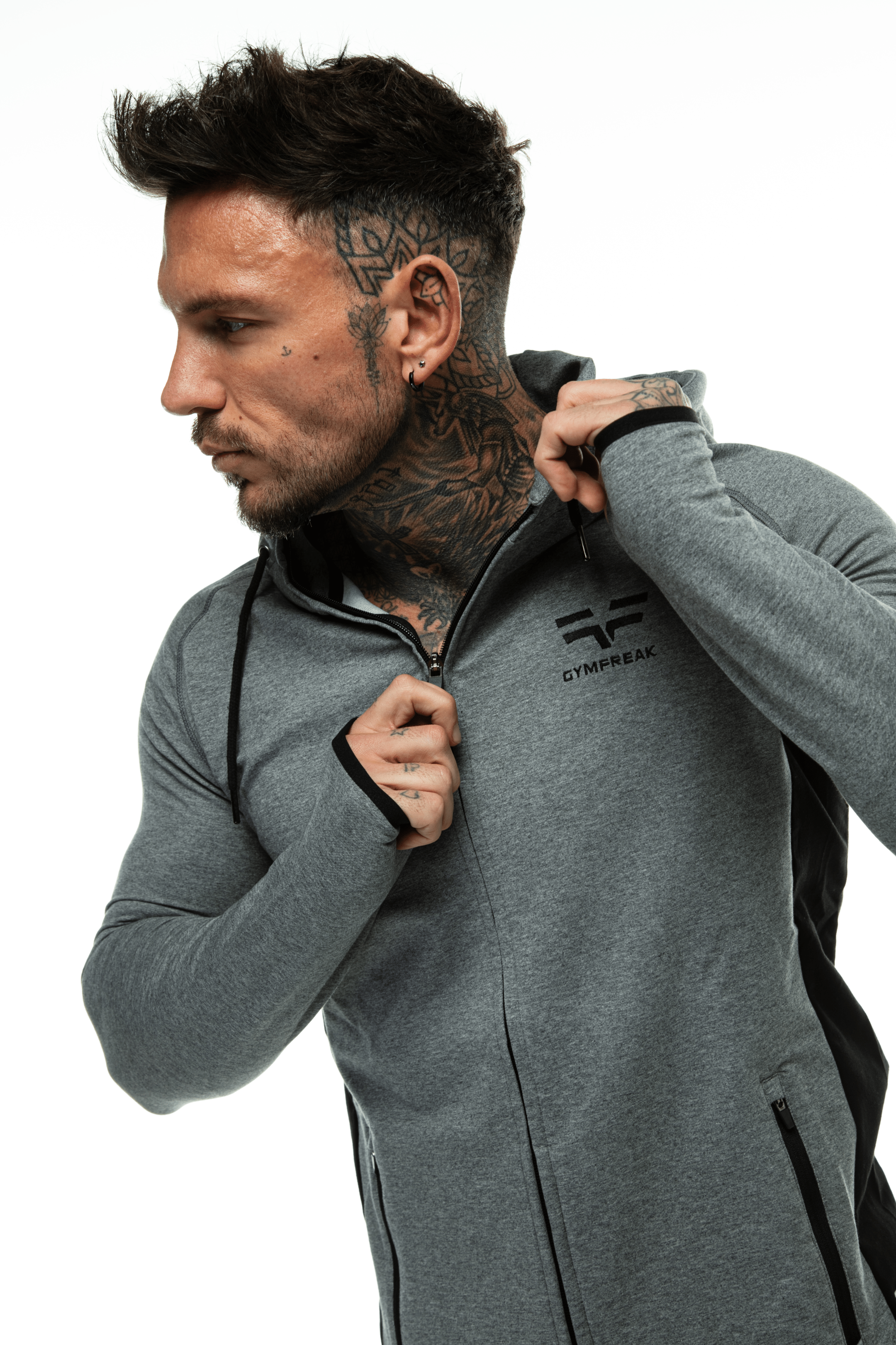 Sweat à capuche GYMFREAK Active Homme - Gris