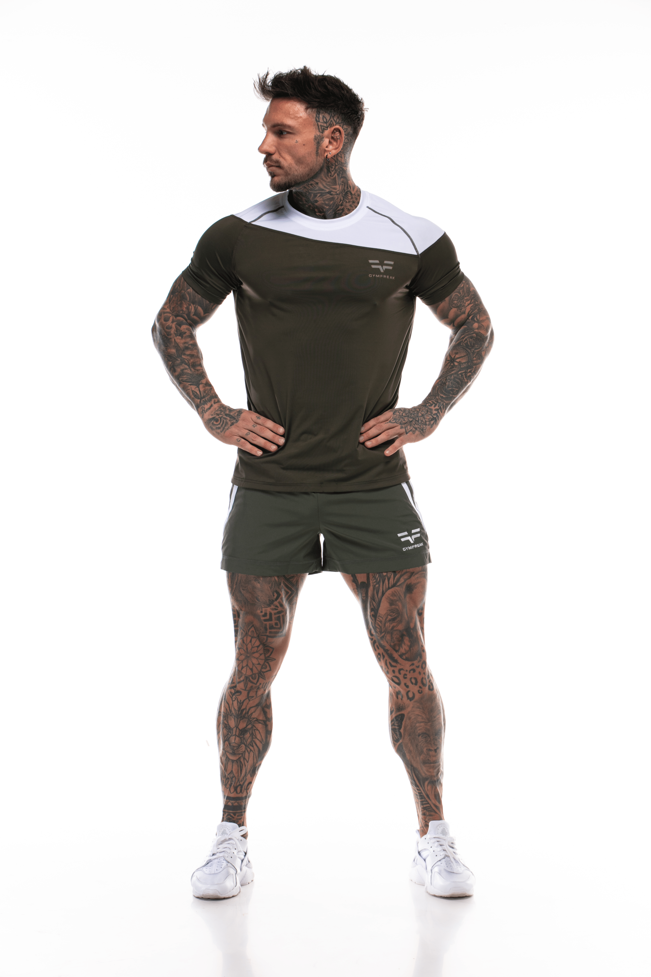 Short GYMFREAK Pro Homme - Khaki - 3.5 pouces/8.89cms