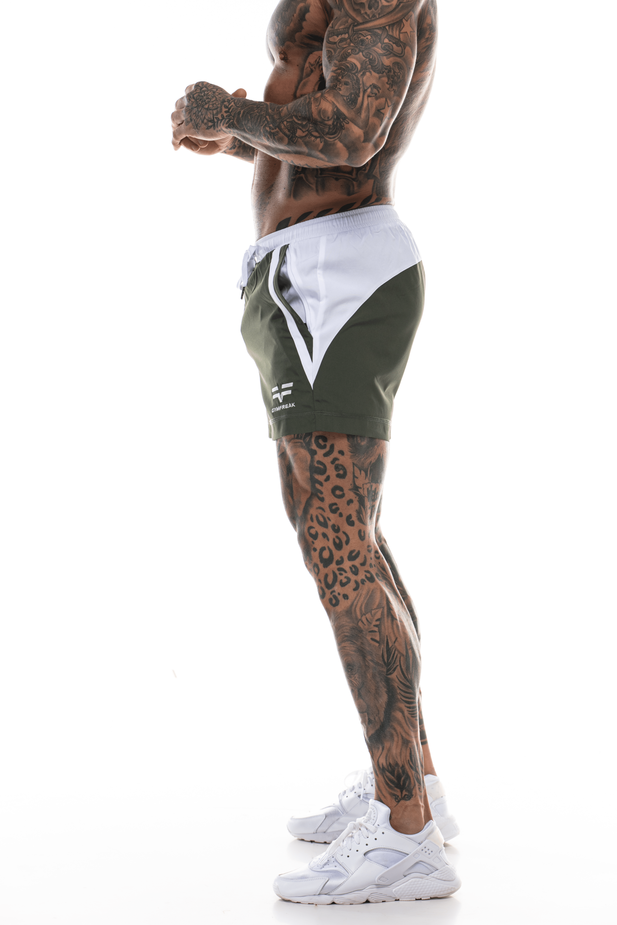 Short GYMFREAK Pro Homme - Khaki - 3.5 pouces/8.89cms