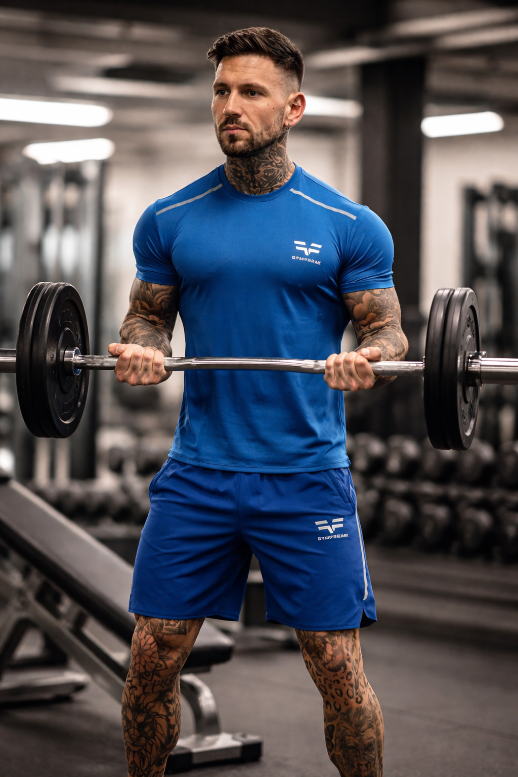 Short GYMFREAK Fusion Homme - Bleu Royale - 7 pouces/17.8cms