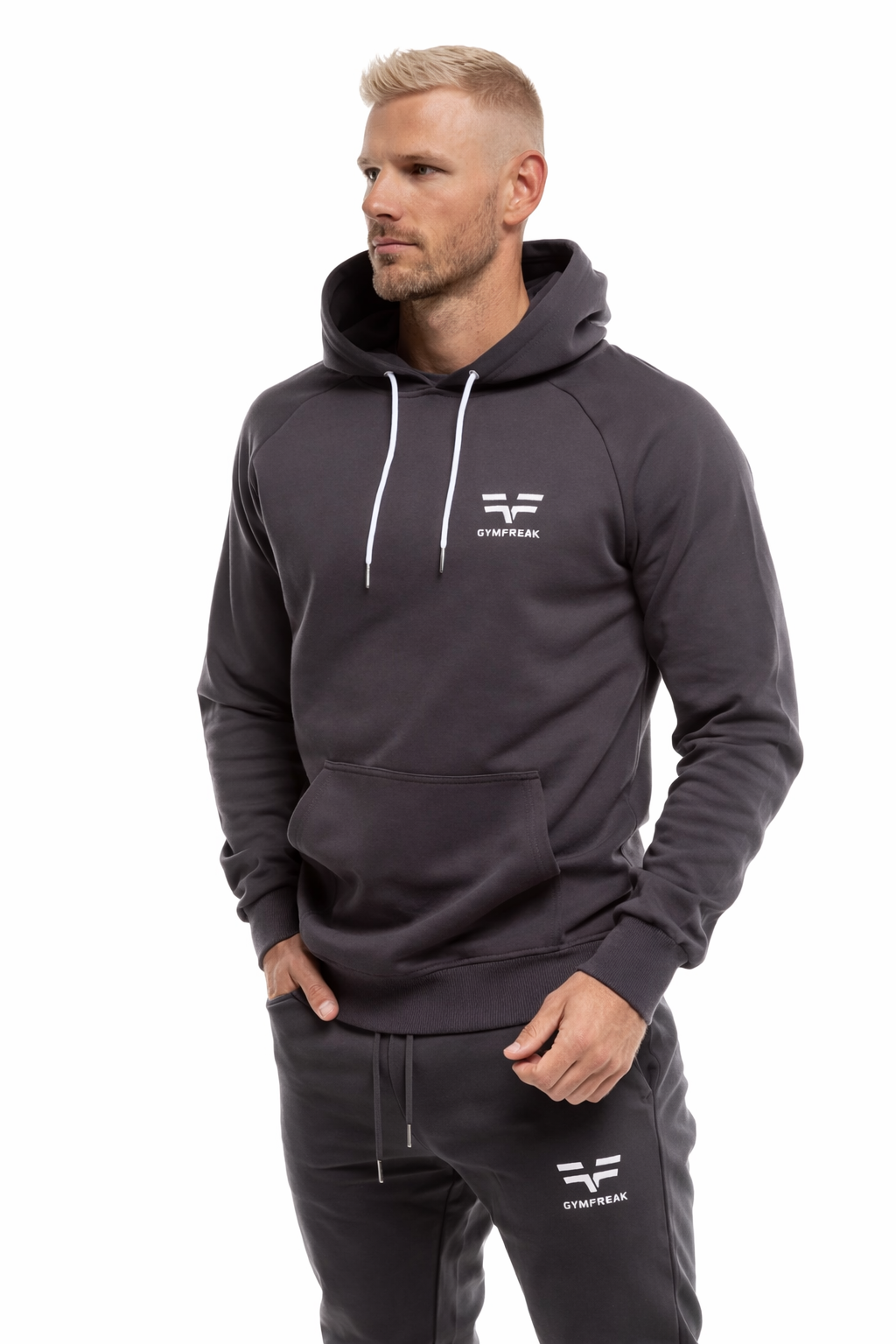 Sweat à capuche GYMFREAK Power Homme - Charbon