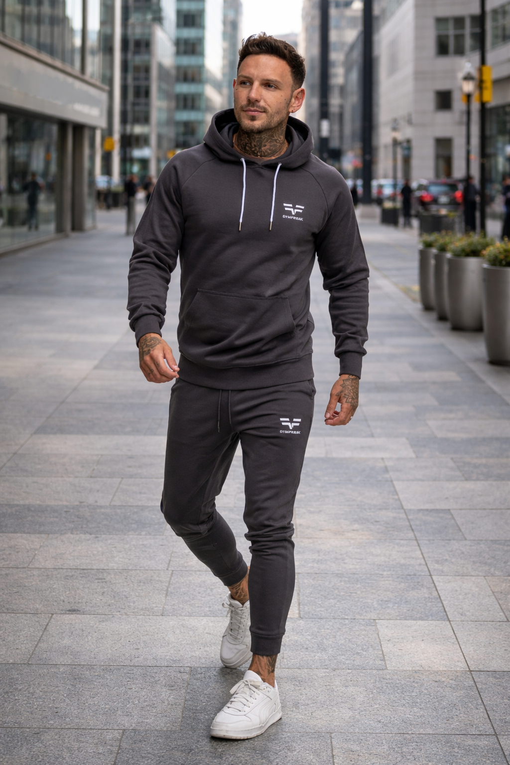 Sweat à capuche GYMFREAK Power Homme - Charbon