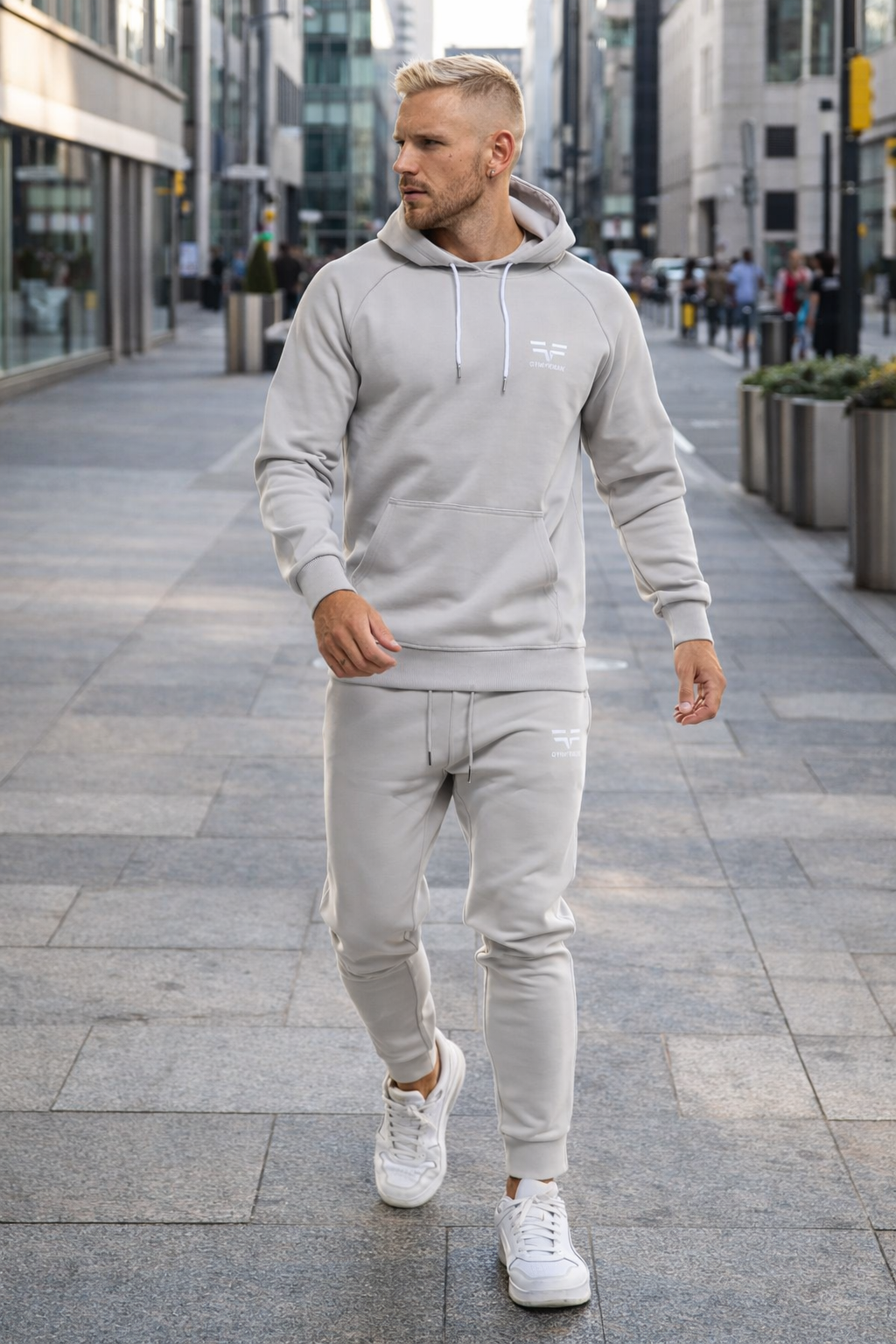 Sweat à capuche GYMFREAK Power Homme - Gris Clair