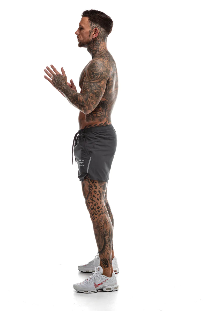 Short GYMFREAK Fusion Homme - Charbon-  3.5 pouces/8.89cms