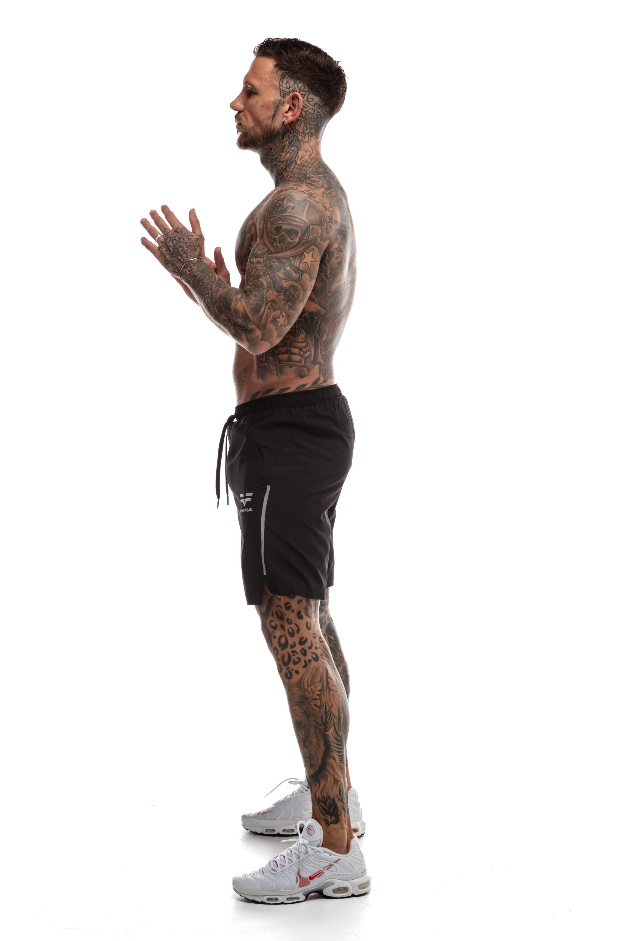 Short GYMFREAK Fusion Homme - Noir - 7 pouces/17.8cms