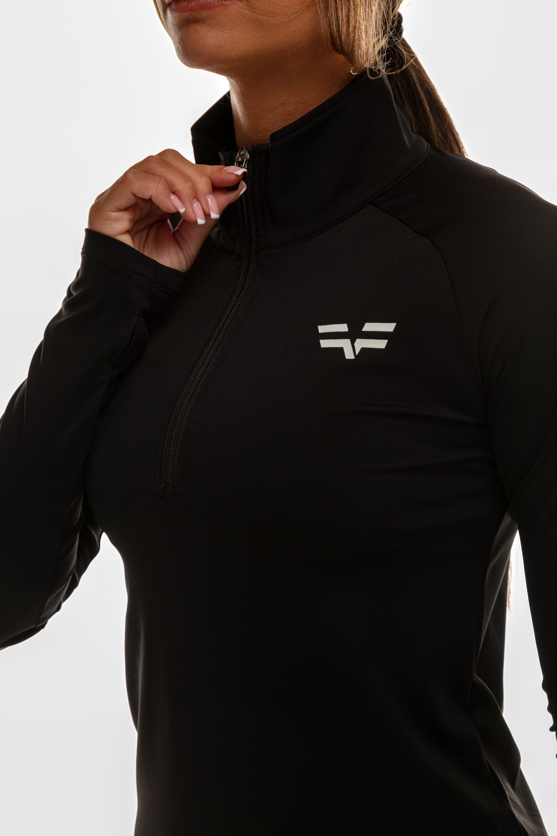 3/4 Zip Top GYMFREAK Vision Femme - Noir