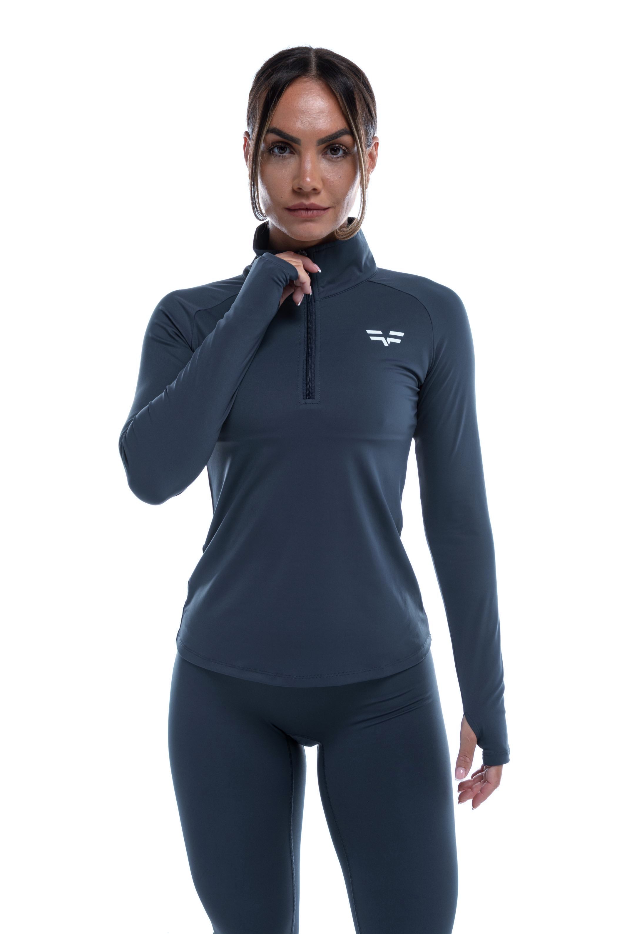 3/4 Zip Top GYMFREAK Vision Femme - Bleu
