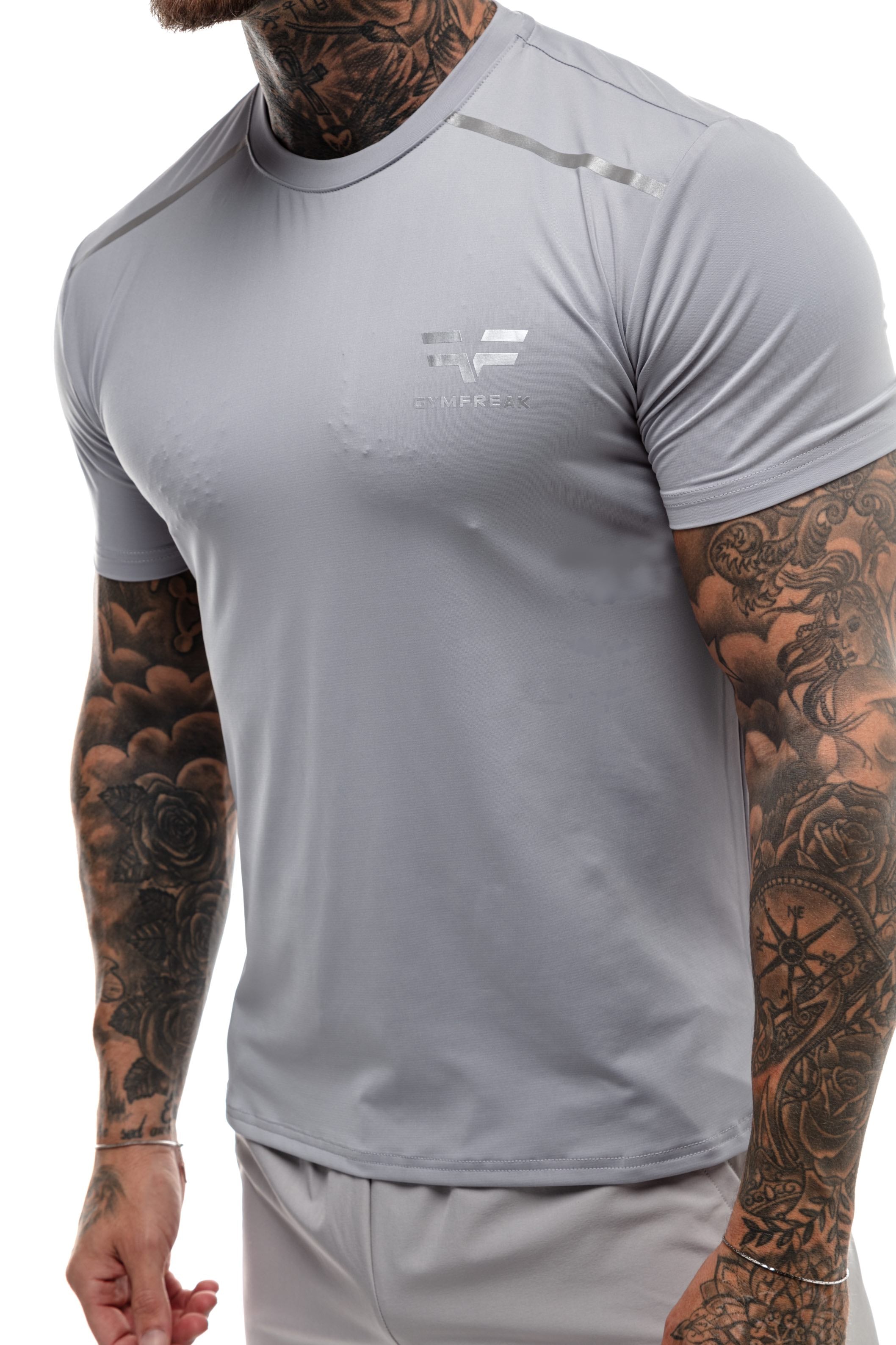 T-Shirt GYMFREAK Fusion Homme - Gris Clair