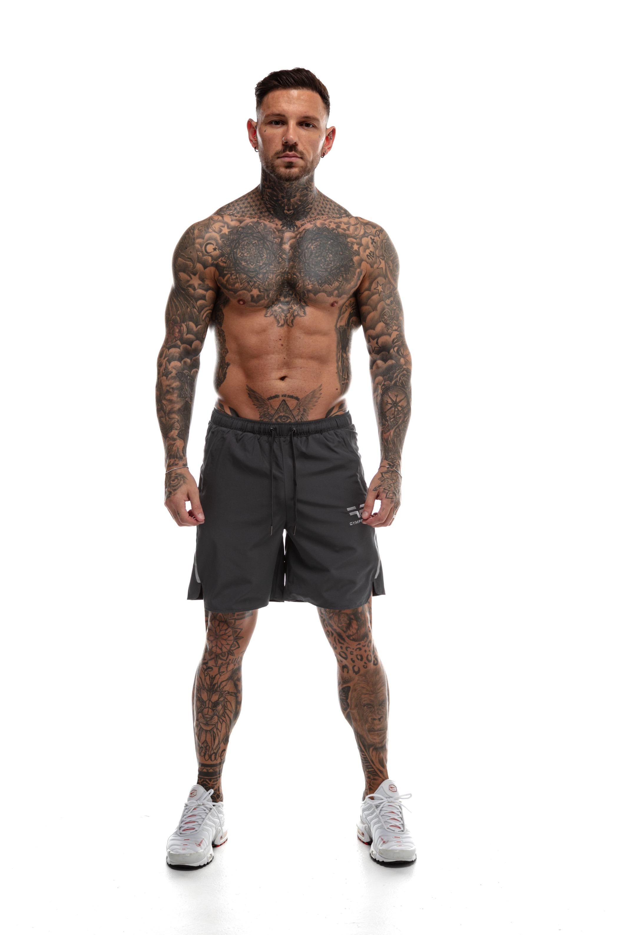 Short GYMFREAK Fusion Homme - Charbon - 7 pouces/17.8cms