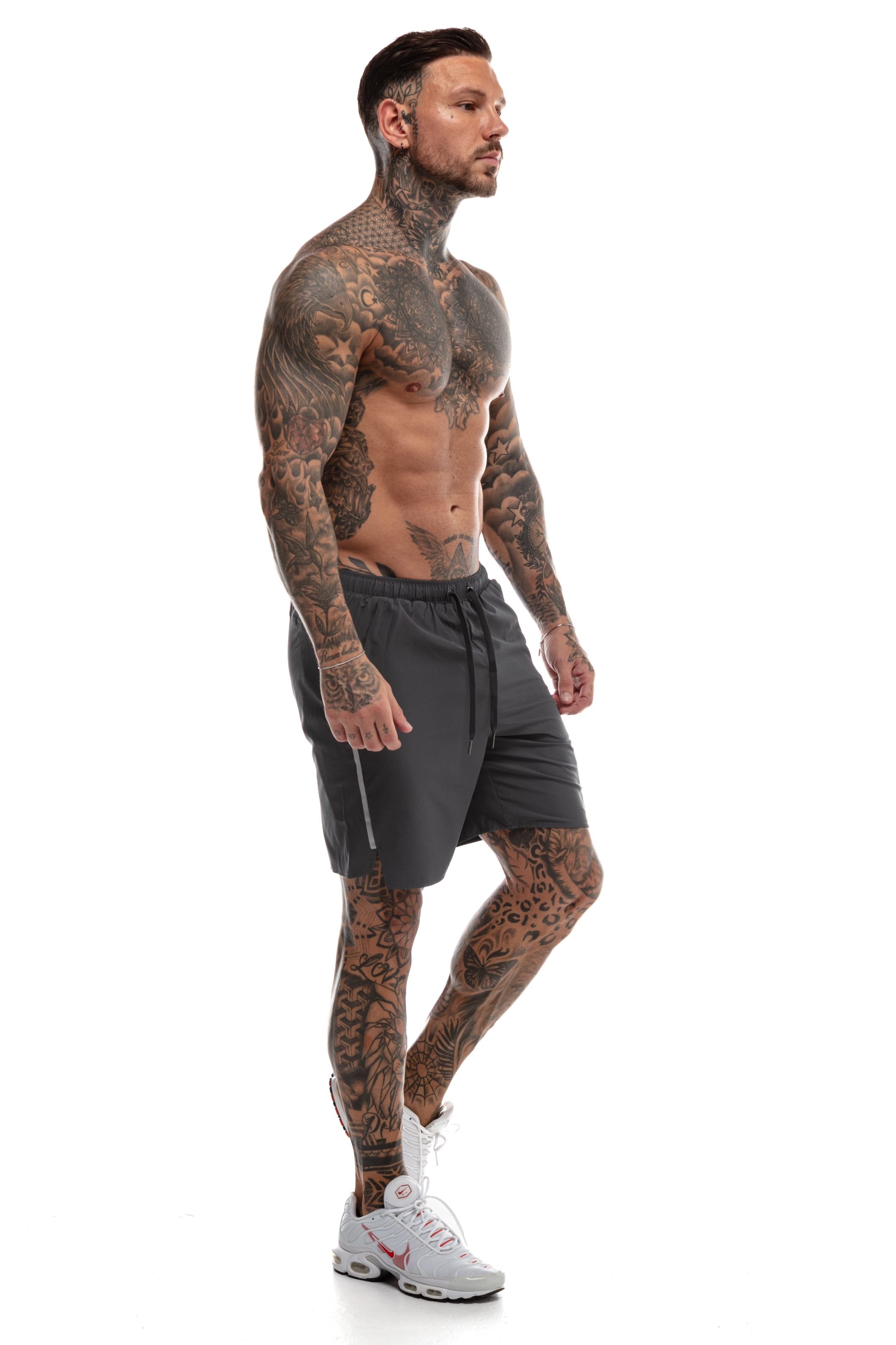 Short GYMFREAK Fusion Homme - Charbon - 7 pouces/17.8cms