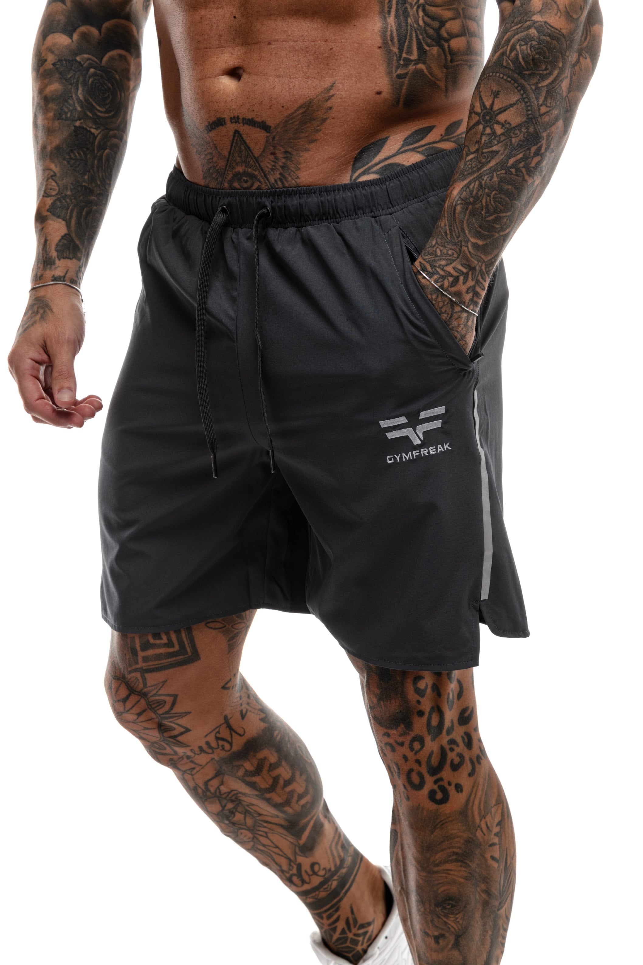 Short GYMFREAK Fusion Homme - Charbon - 7 pouces/17.8cms