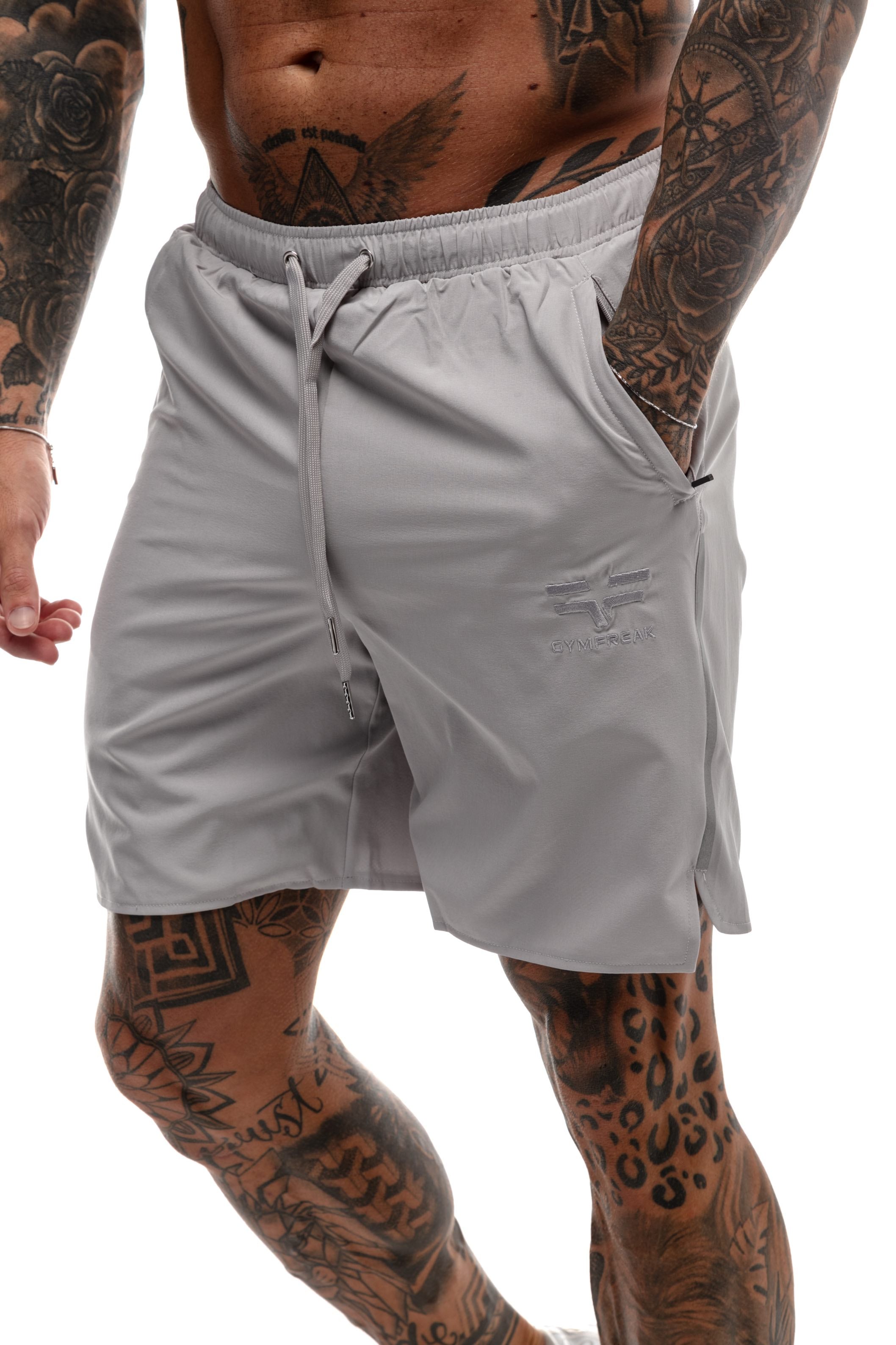 Short GYMFREAK Fusion Homme - Gris clair - 7 pouces/17.8cms