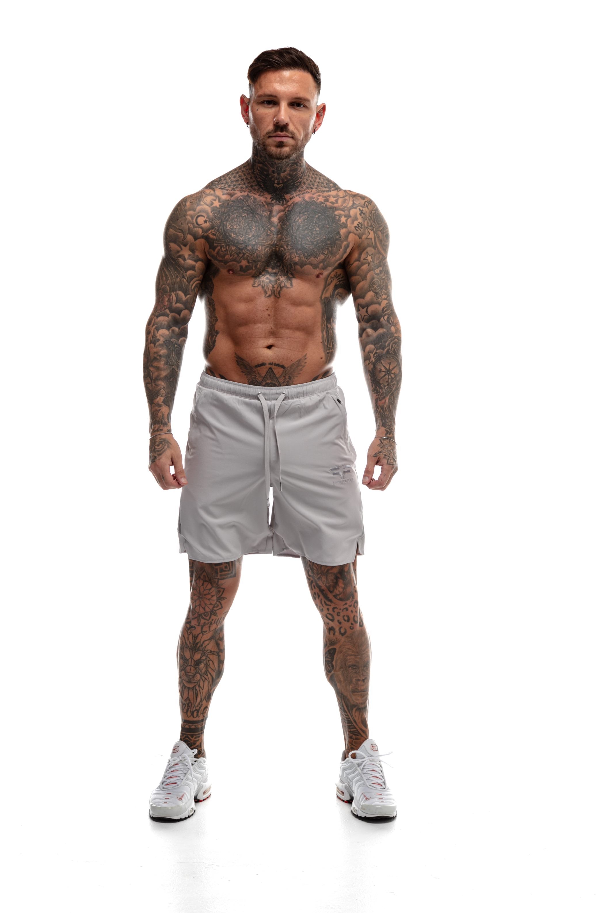 Short GYMFREAK Fusion Homme - Gris clair - 7 pouces/17.8cms
