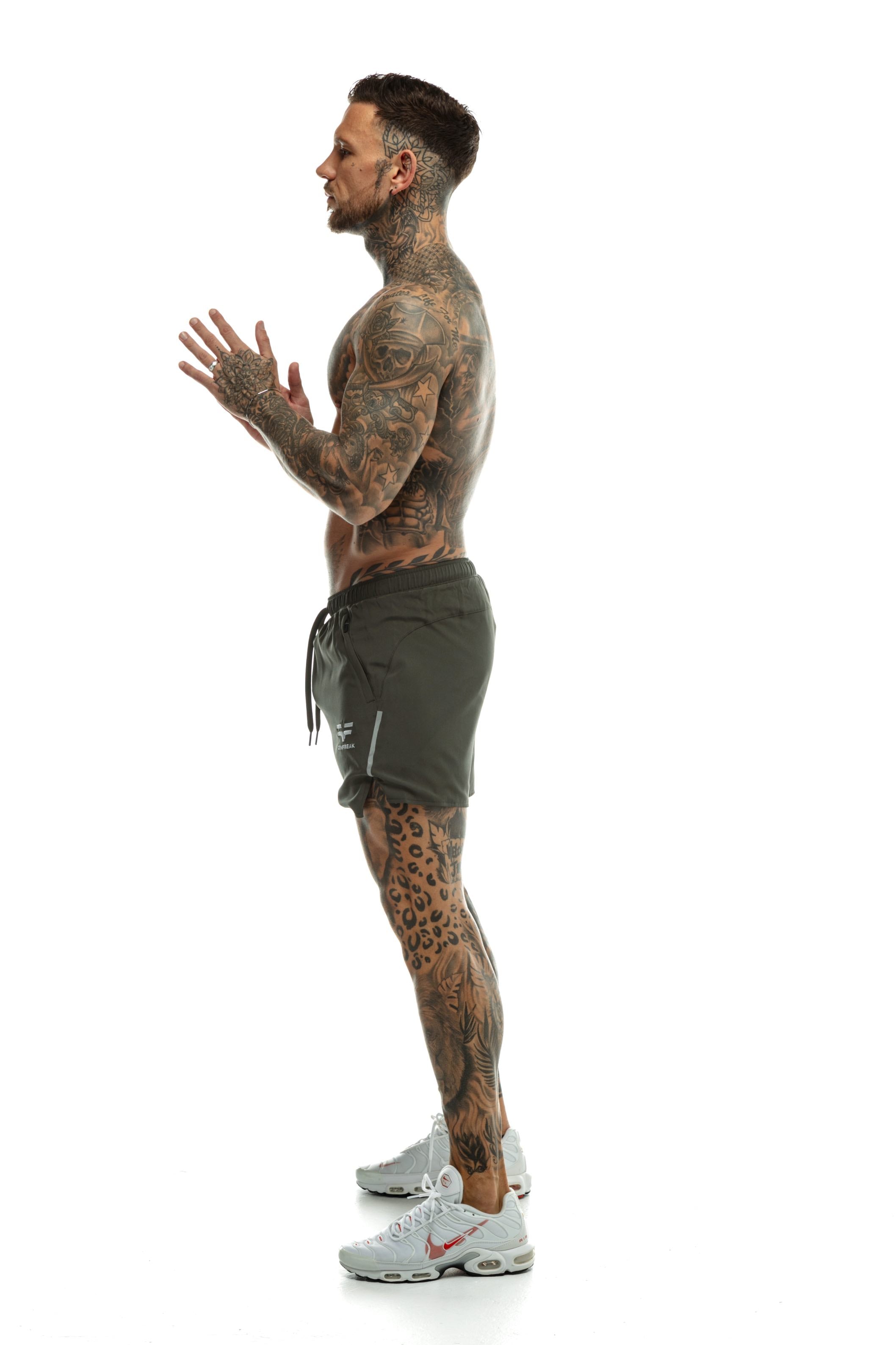 Short GYMFREAK Fusion Homme - Khaki - 3.5 pouces/8.89cms