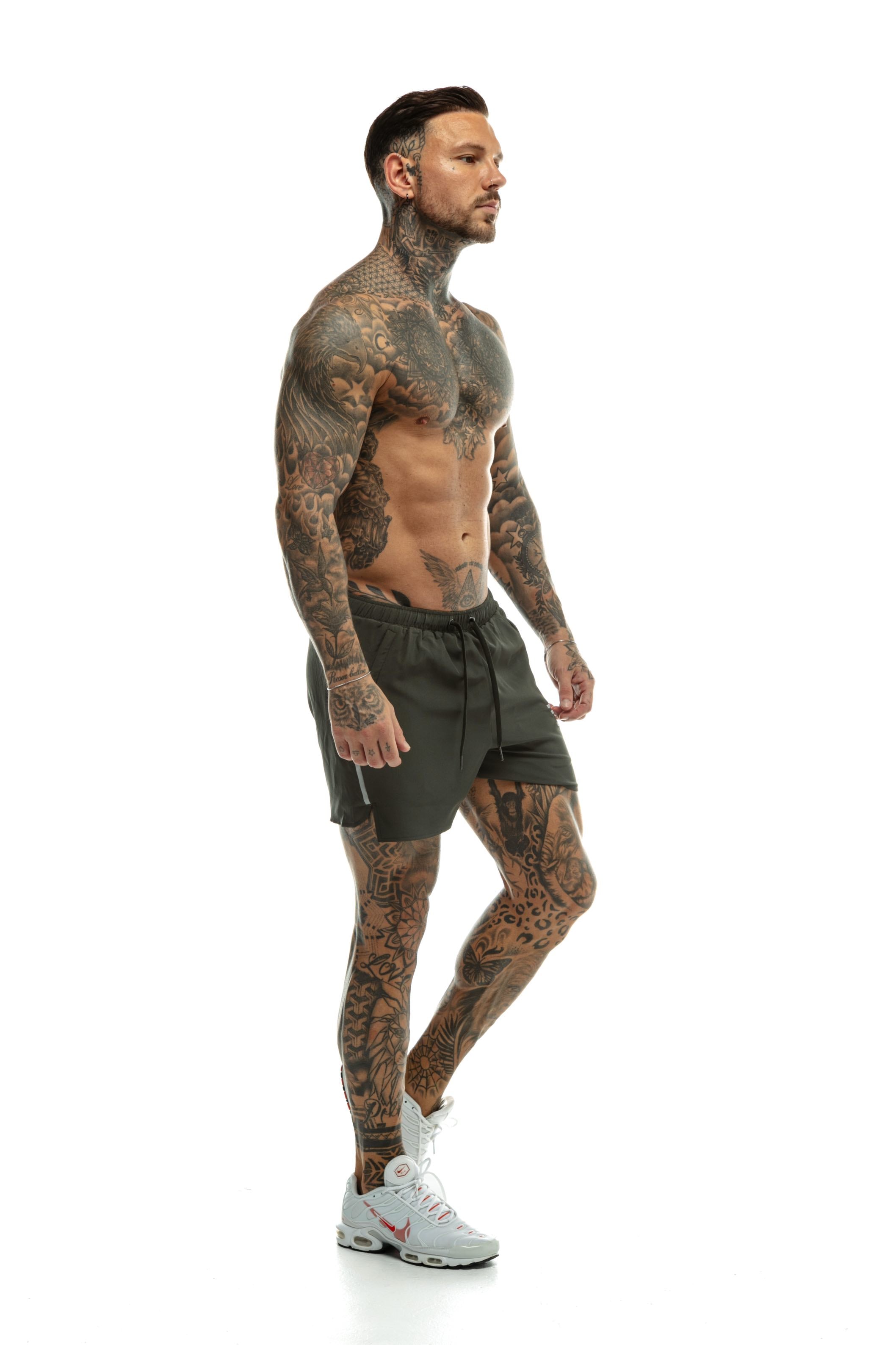 Short GYMFREAK Fusion Homme - Khaki - 3.5 pouces/8.89cms