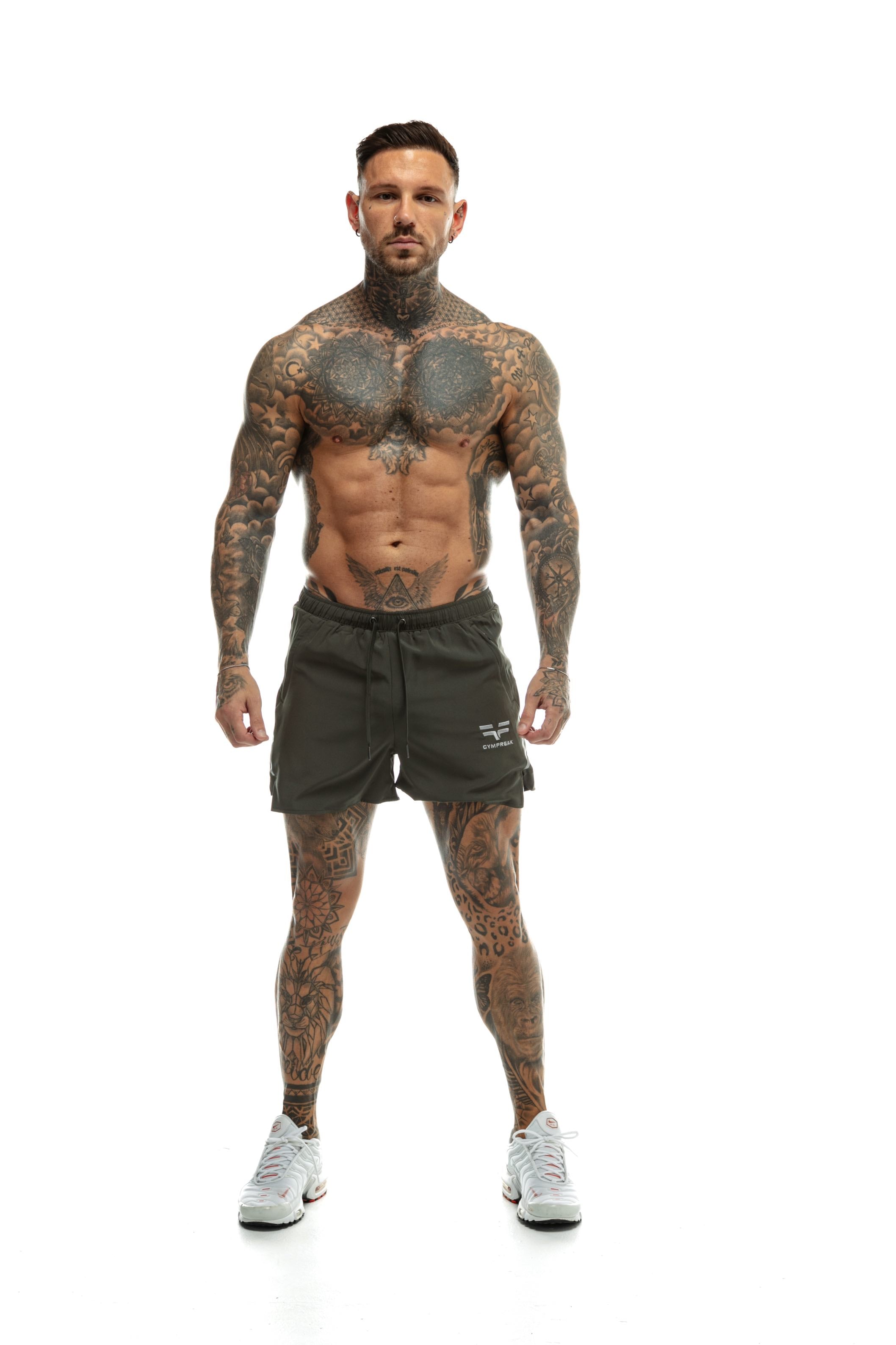 Short GYMFREAK Fusion Homme - Khaki - 3.5 pouces/8.89cms