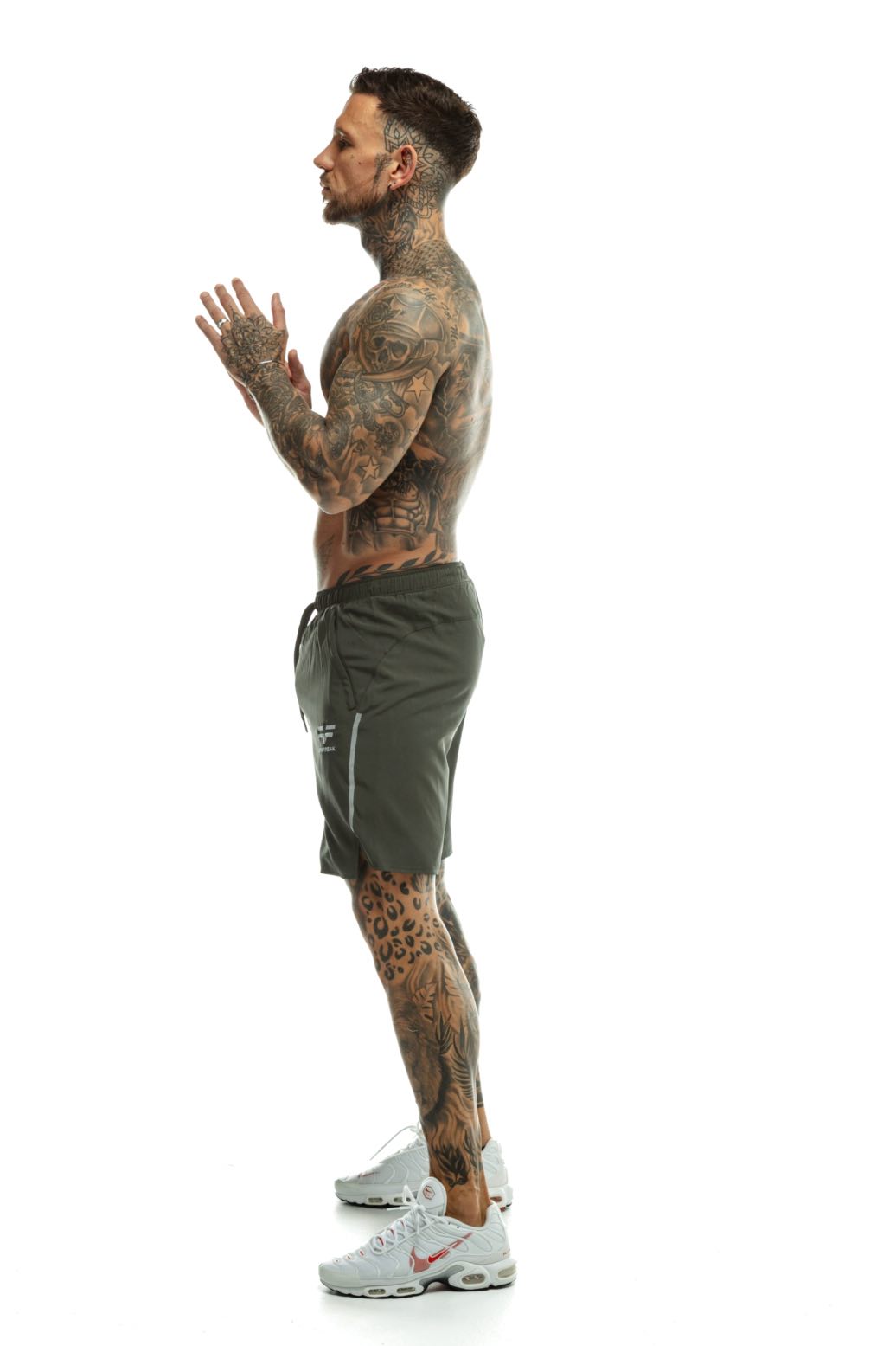 Short GYMFREAK Fusion Homme - Khaki - 7 pouces/17.8cms