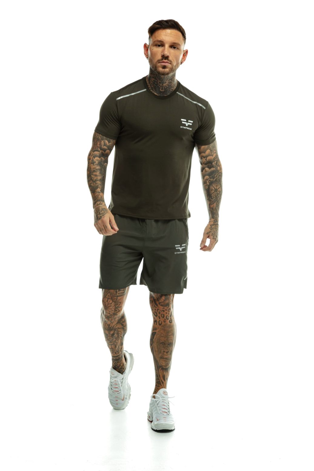 Short GYMFREAK Fusion Homme - Khaki - 7 pouces/17.8cms