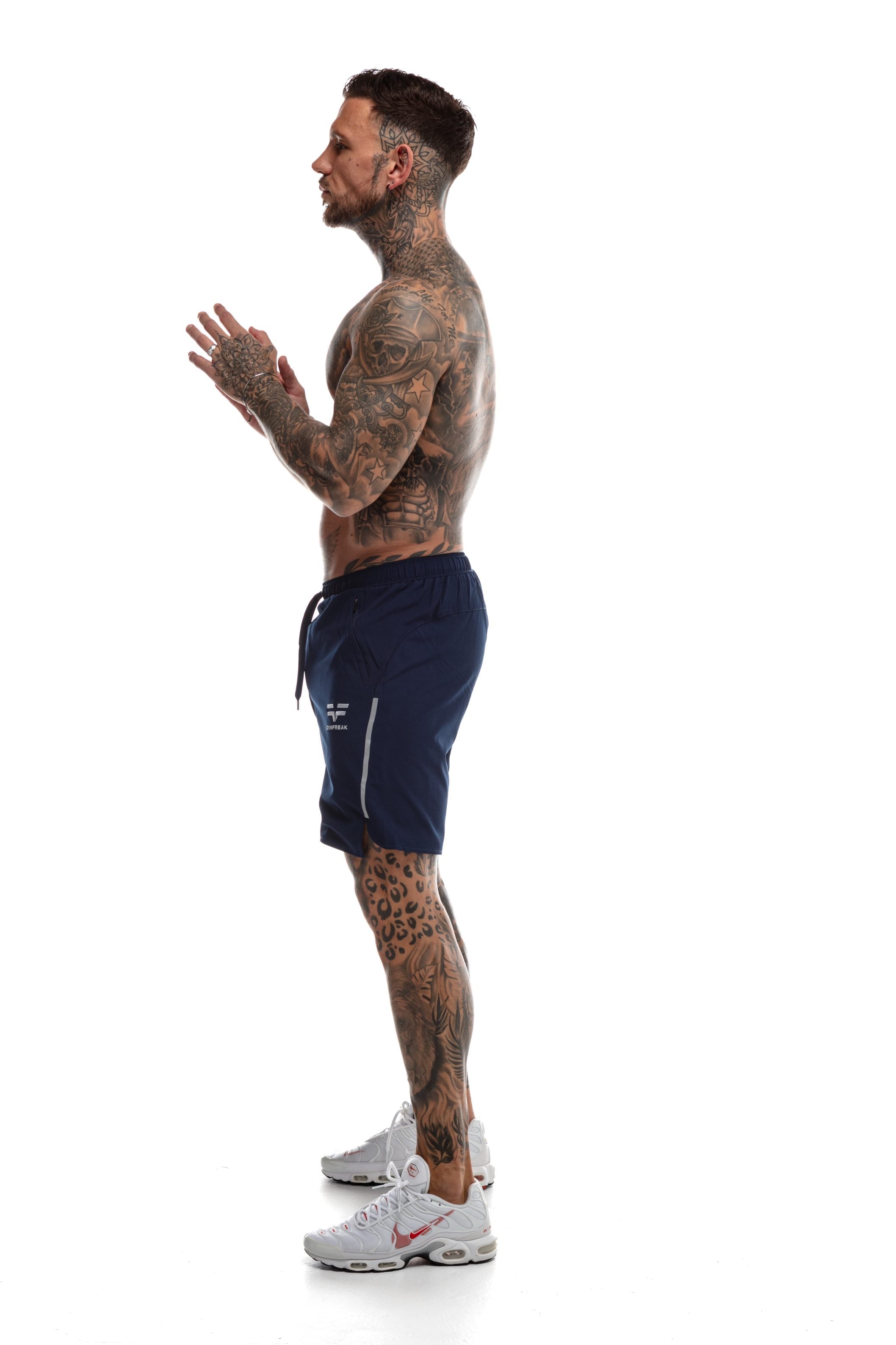 Short GYMFREAK Fusion Homme - Bleu Marine - 7 pouces/17.8cms