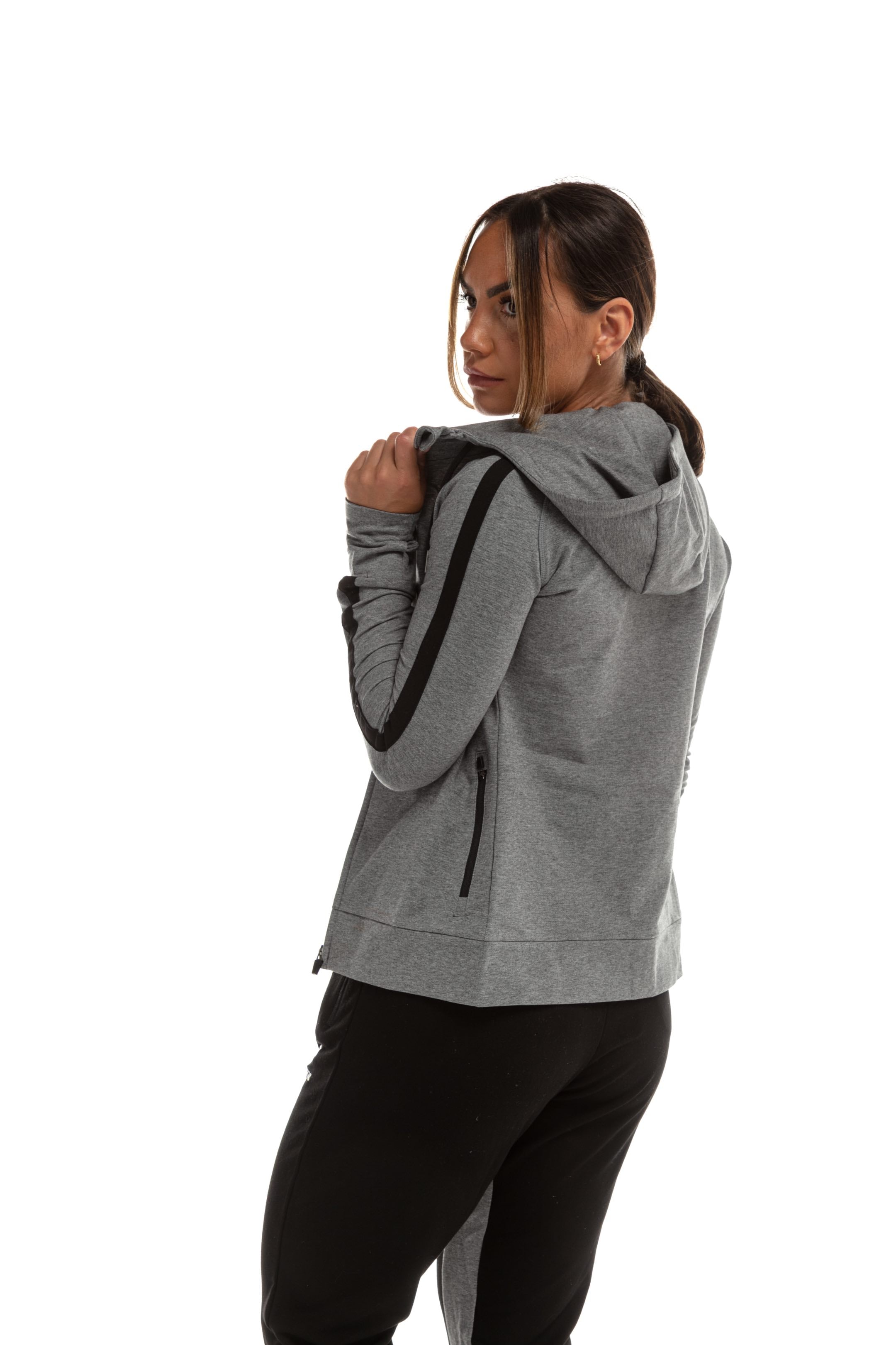 Sweat à capuche GYMFREAK Emblem Femme - Gris