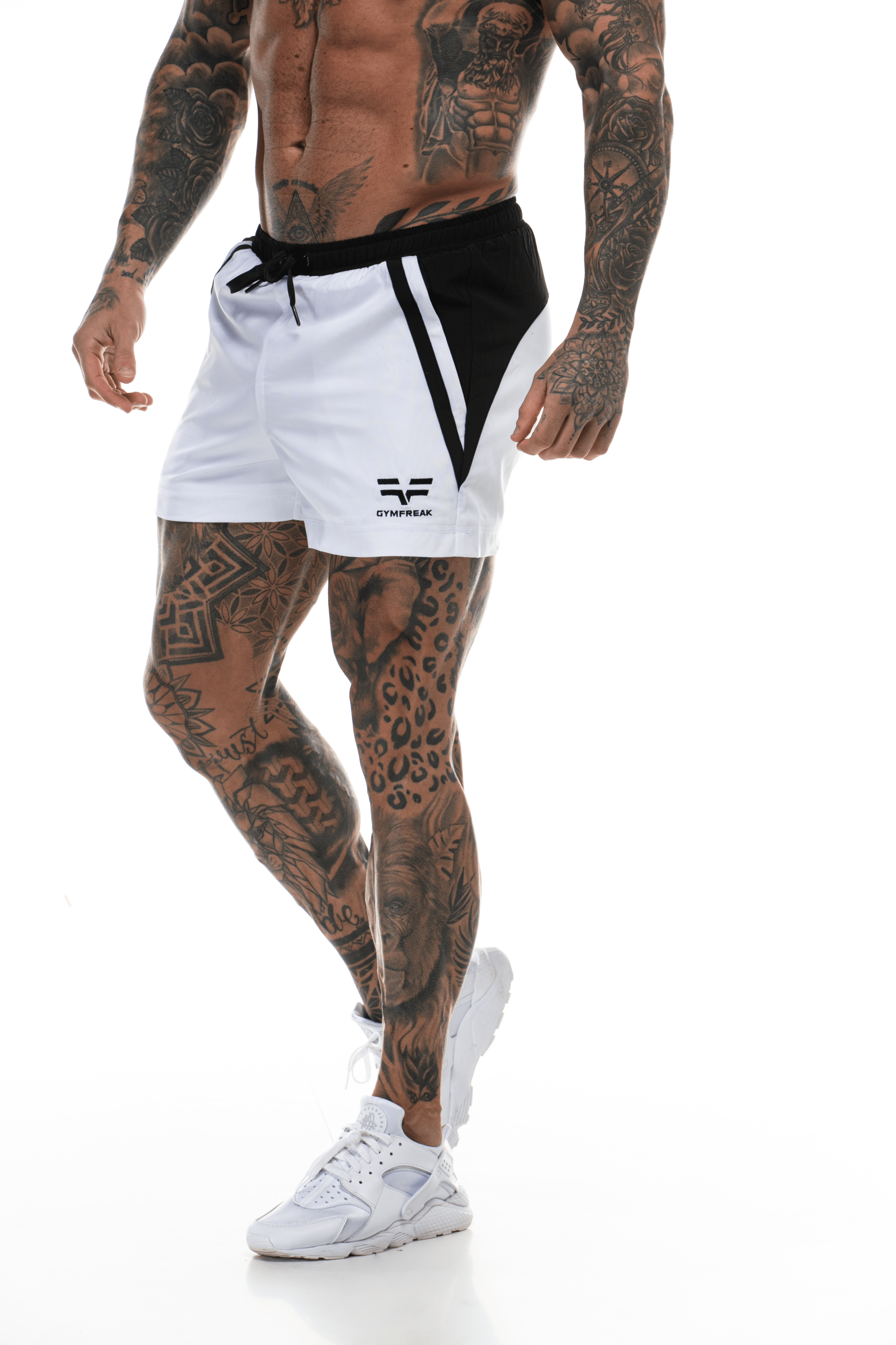 Short GYMFREAK Pro Homme - Blanc - 3.5 pouces/8.89cms