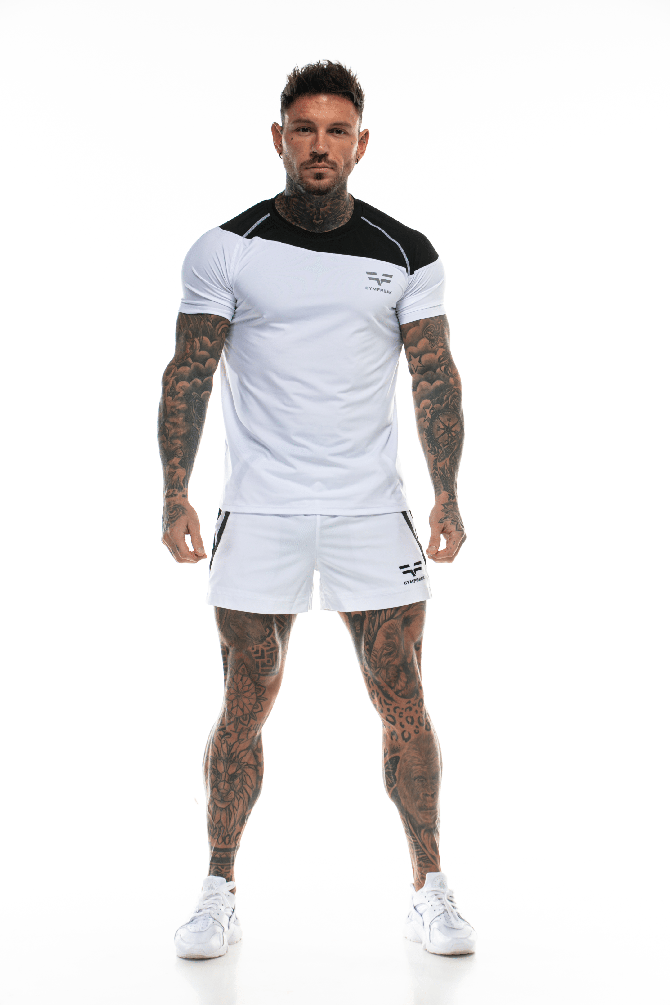 Short GYMFREAK Pro Homme - Blanc - 3.5 pouces/8.89cms