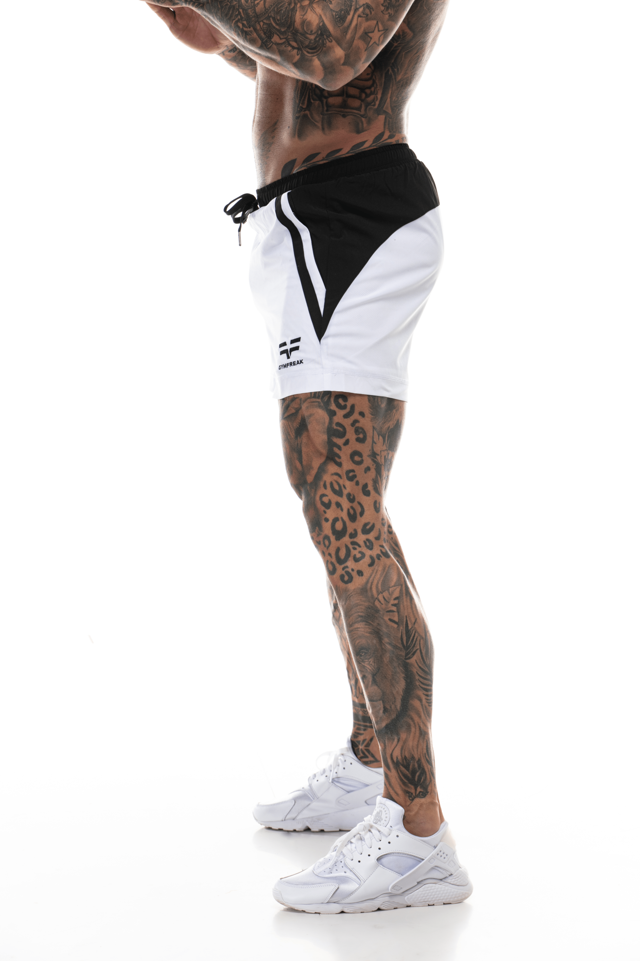 Short GYMFREAK Pro Homme - Blanc - 3.5 pouces/8.89cms
